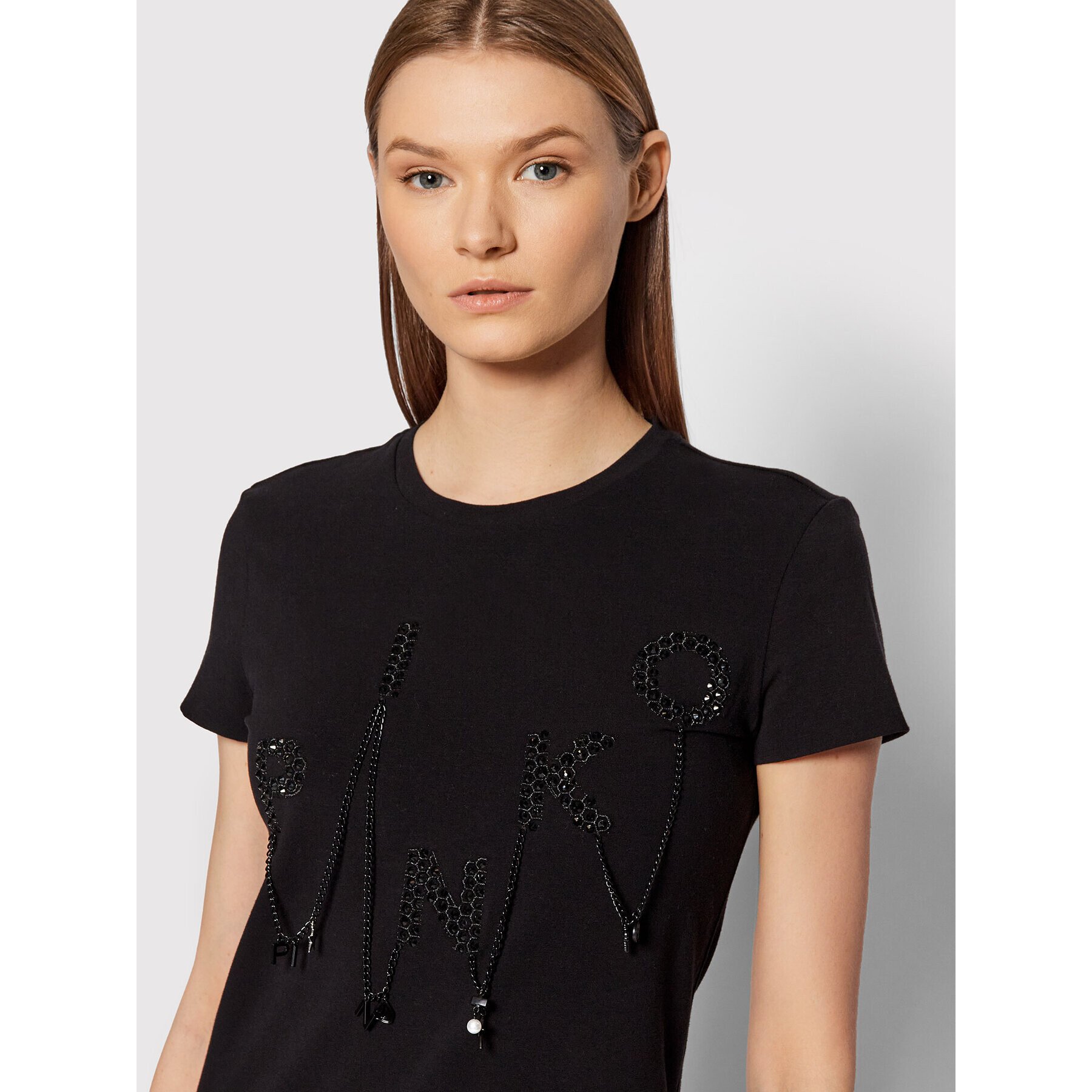 Pinko Тишърт Daiano 1G170G Y89G Черен Regular Fit - Pepit.bg