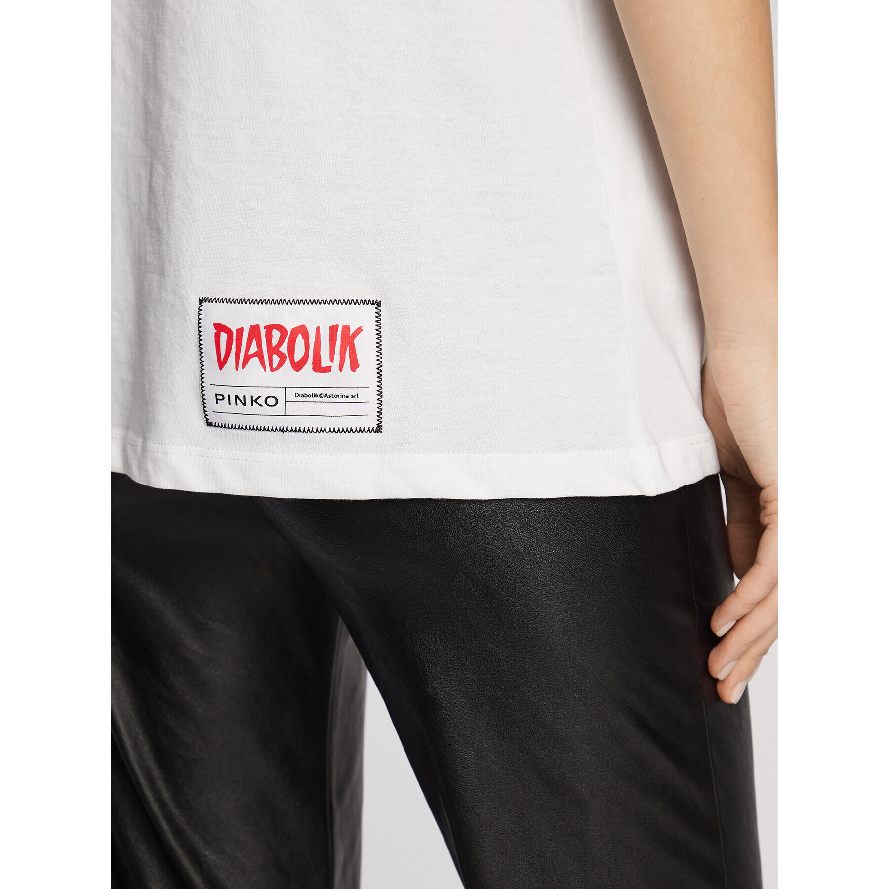 Pinko Тишърт DIABOLIK Fabiola 1L1099 Y5SN Бял Regular Fit - Pepit.bg