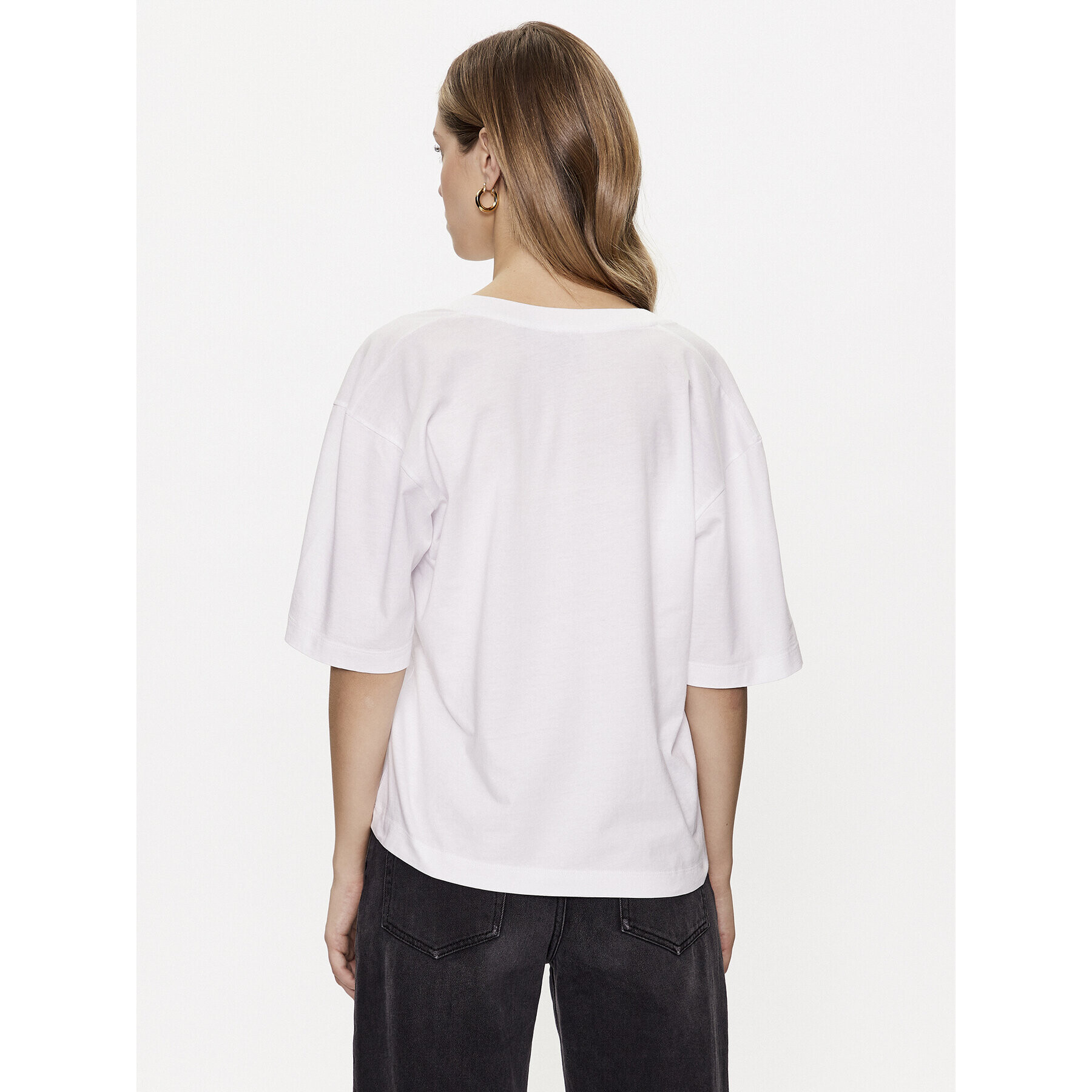 Pinko Тишърт Mitico 100616 A0TE Бял Relaxed Fit - Pepit.bg