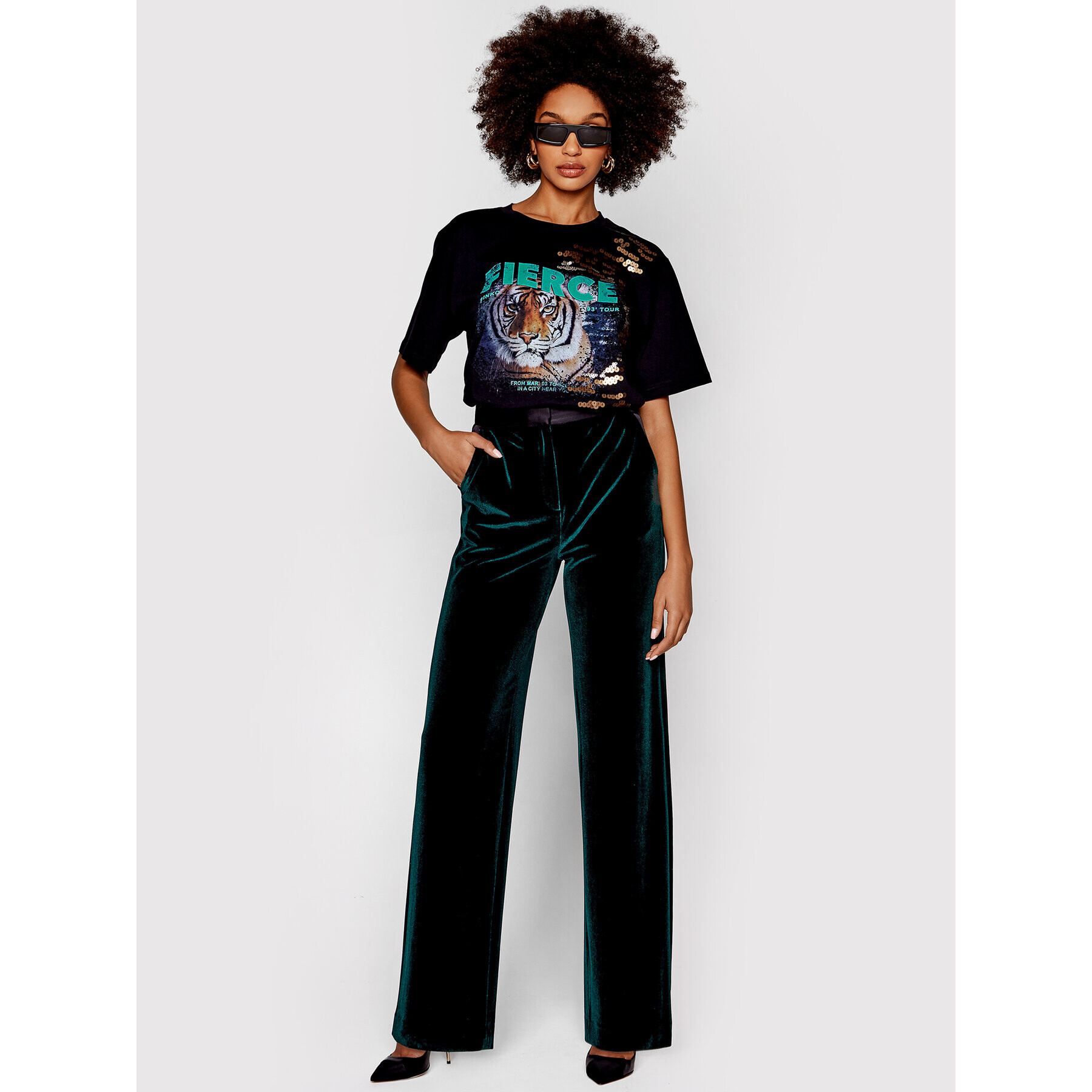 Pinko Тишърт Novate 1N13ET Y5QB Черен Regular Fit - Pepit.bg