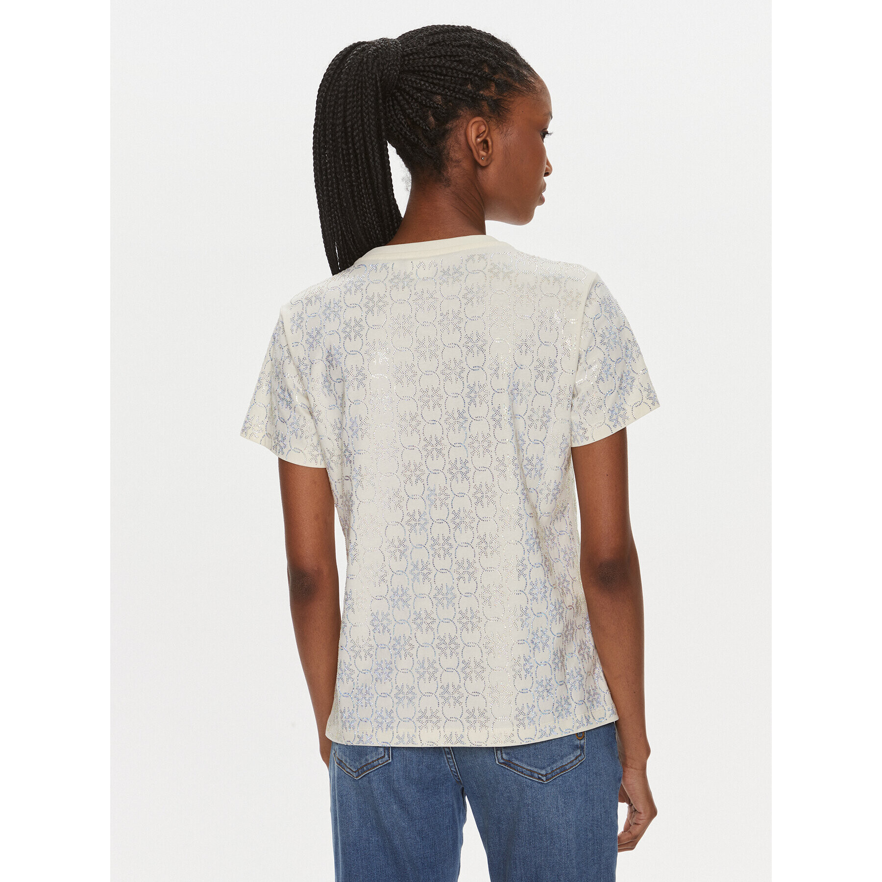 Pinko Тишърт Quentin 100535 A1OS Бежов Regular Fit - Pepit.bg