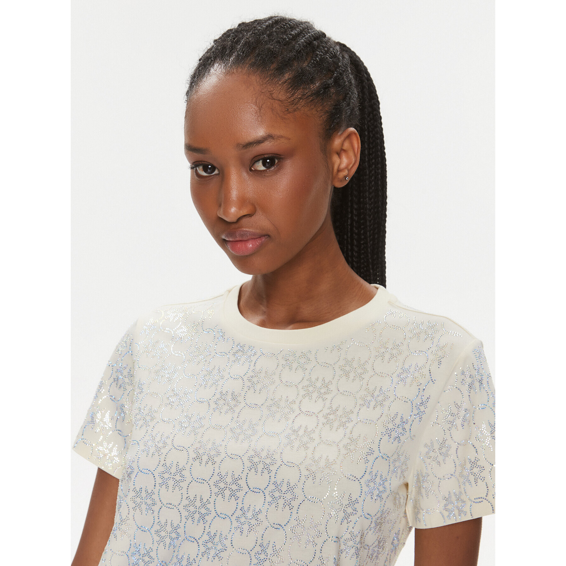 Pinko Тишърт Quentin 100535 A1OS Бежов Regular Fit - Pepit.bg