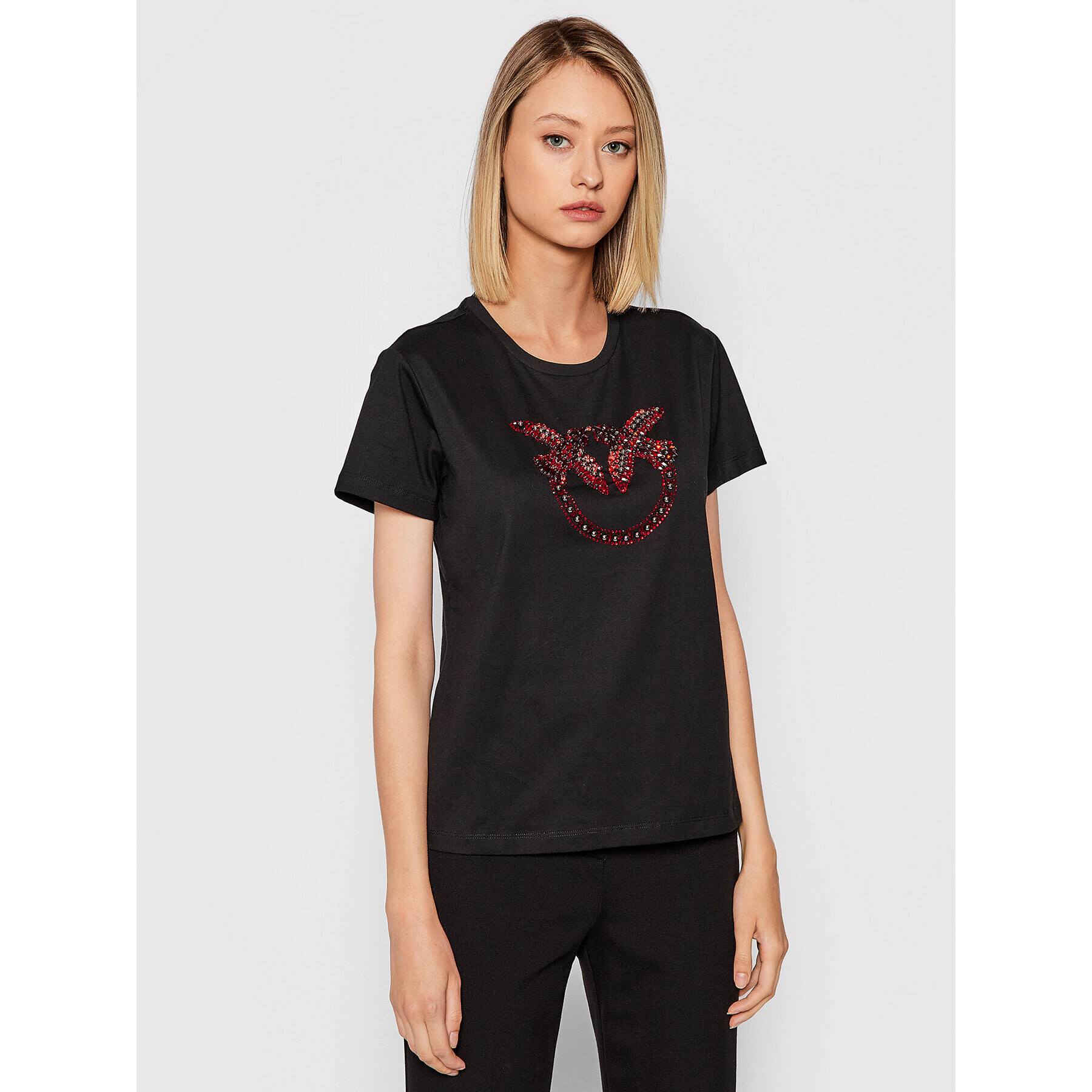 Pinko Тишърт Quentin 1G16JB Y4LX Черен Regular Fit - Pepit.bg
