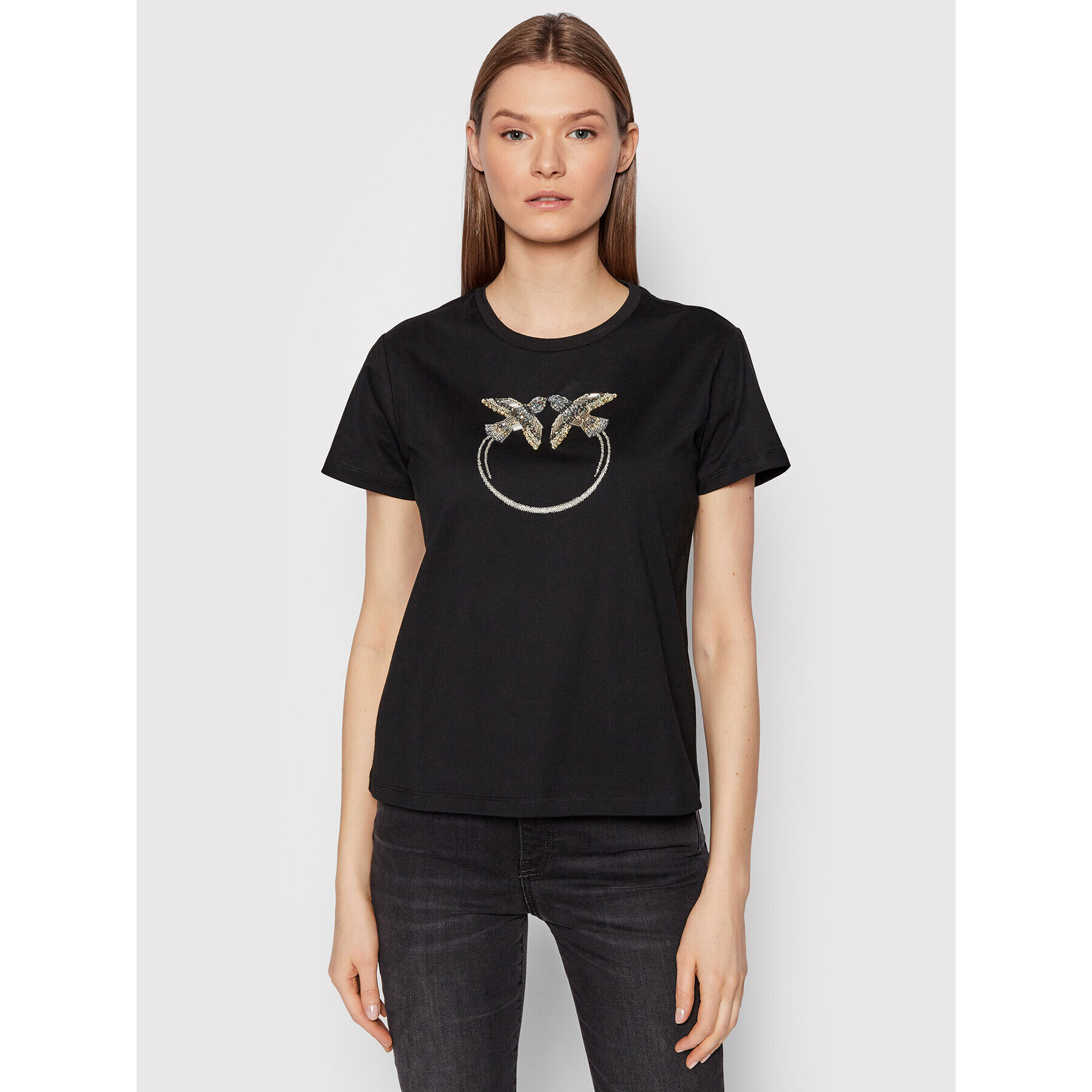 Pinko Тишърт Quentin 3 1G1720 Y7SS Черен Regular Fit - Pepit.bg