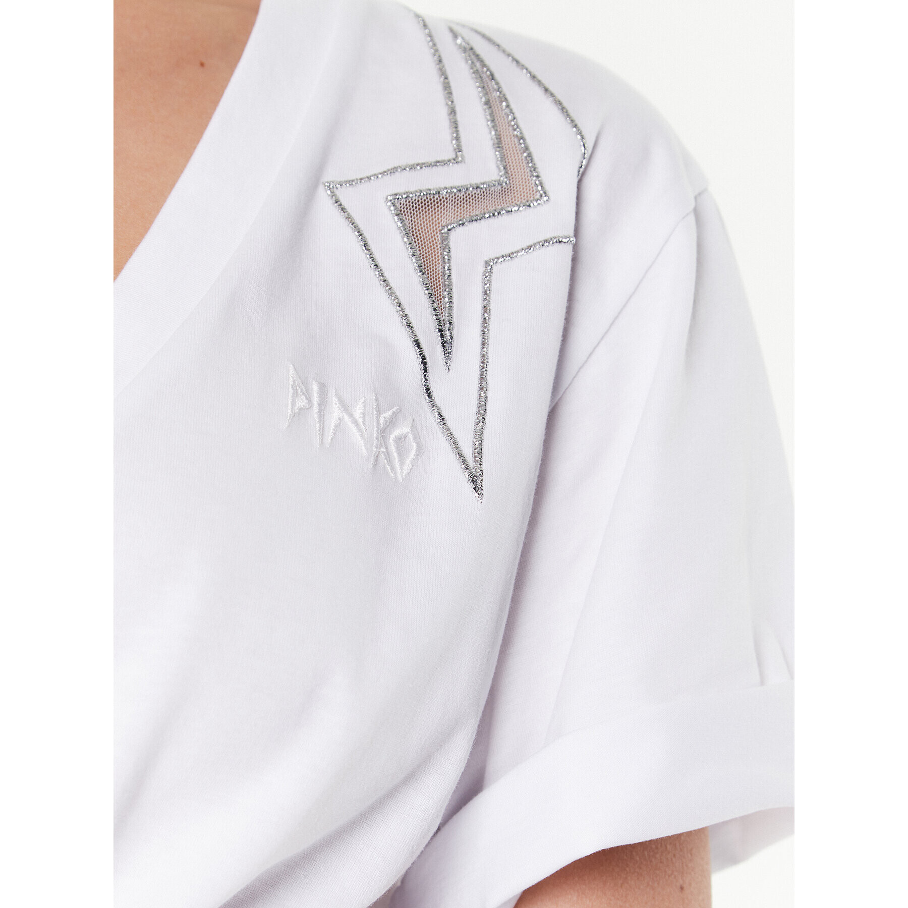 Pinko Тишърт Rugby 100495 A0M7 Бял Regular Fit - Pepit.bg