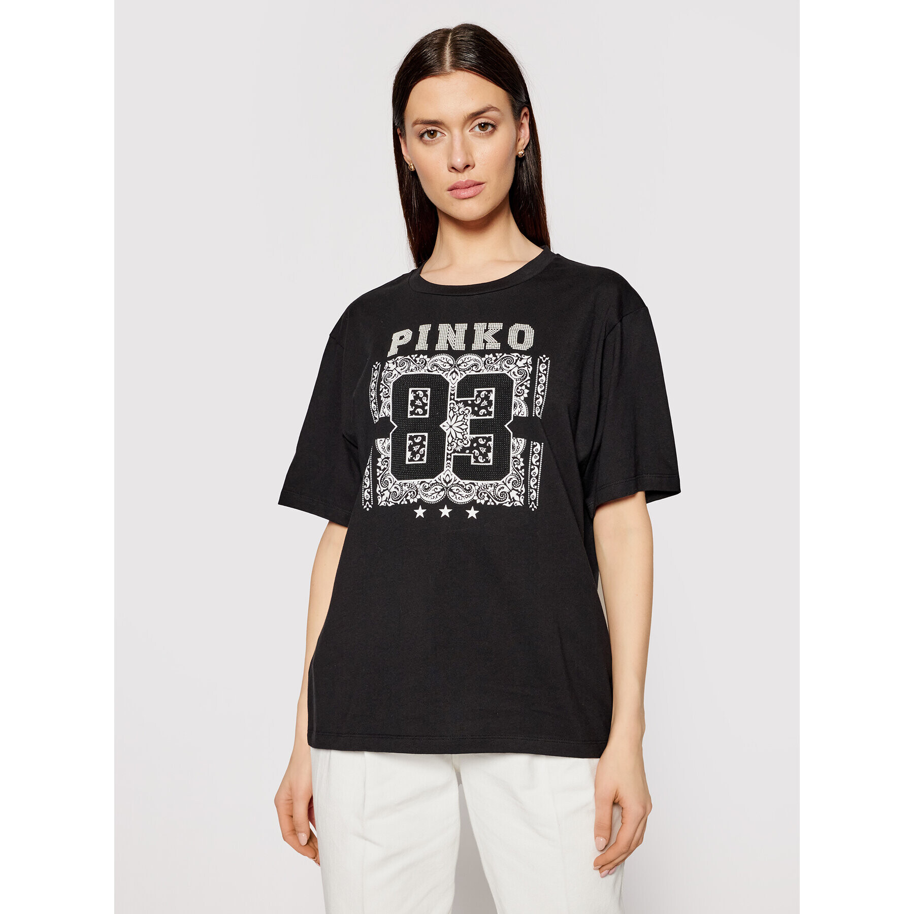 Pinko Тишърт Svalutation PE 21 PSPG 1N134D Y5BD Черен Relaxed Fit - Pepit.bg