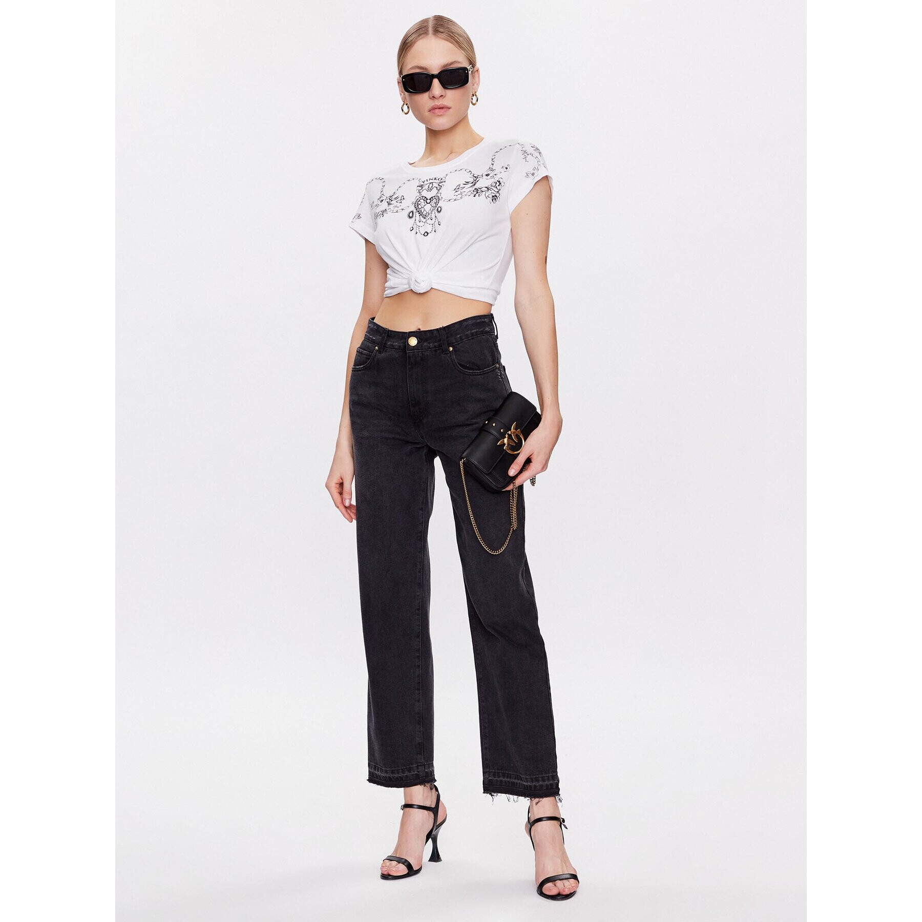 Pinko Тишърт Tematico 101164 A0V2 Бял Regular Fit - Pepit.bg