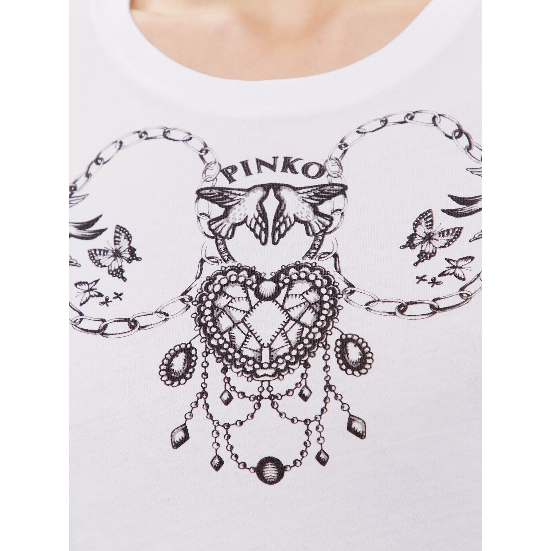 Pinko Тишърт Tematico 101164 A0V2 Бял Regular Fit - Pepit.bg