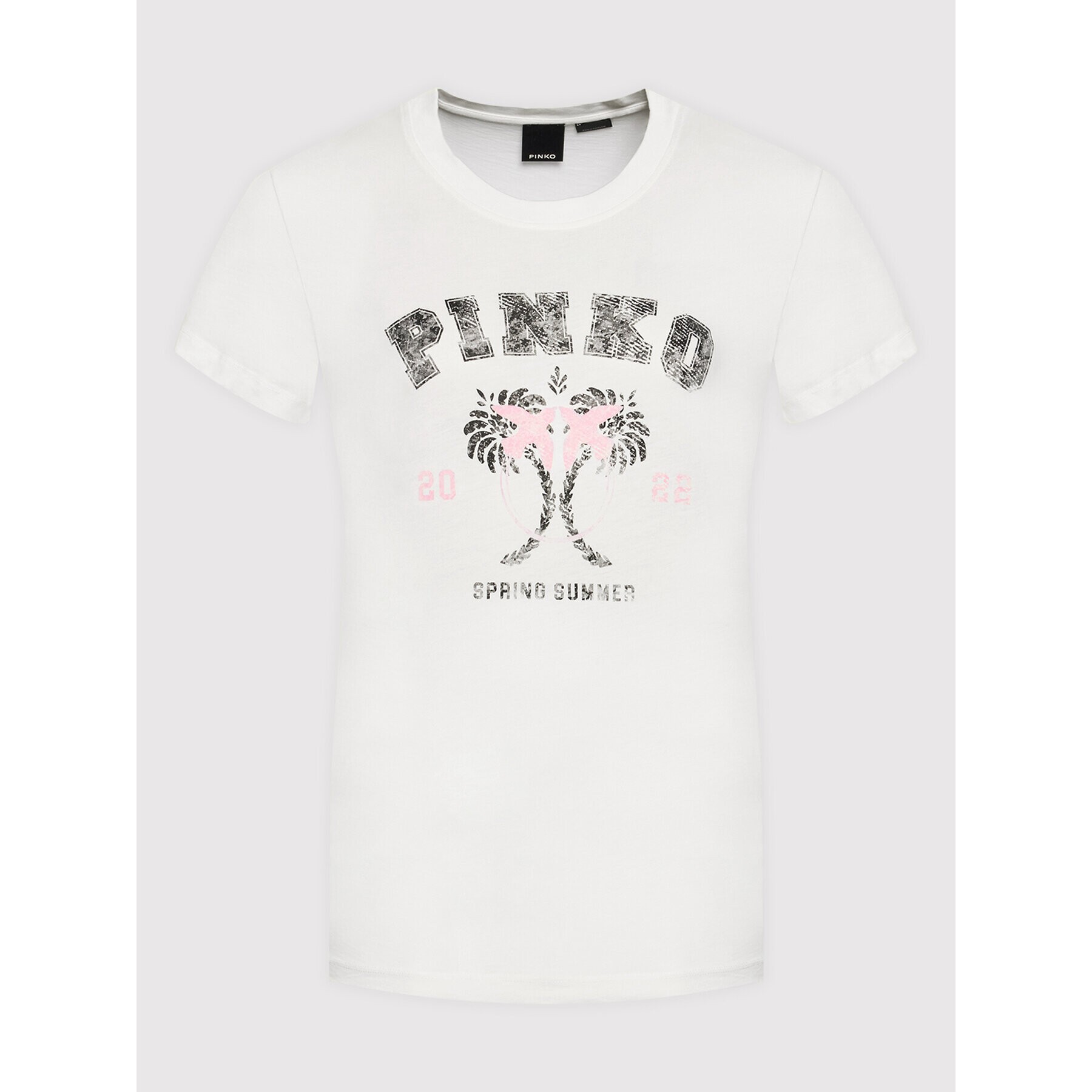 Pinko Тишърт Tivoli 1G178N Y6K7 Бял Regular Fit - Pepit.bg