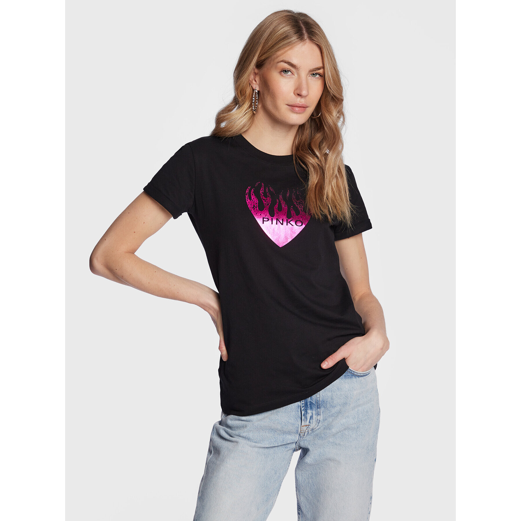 Pinko Тишърт Tolmezzo 100783 A0PR Черен Regular Fit - Pepit.bg