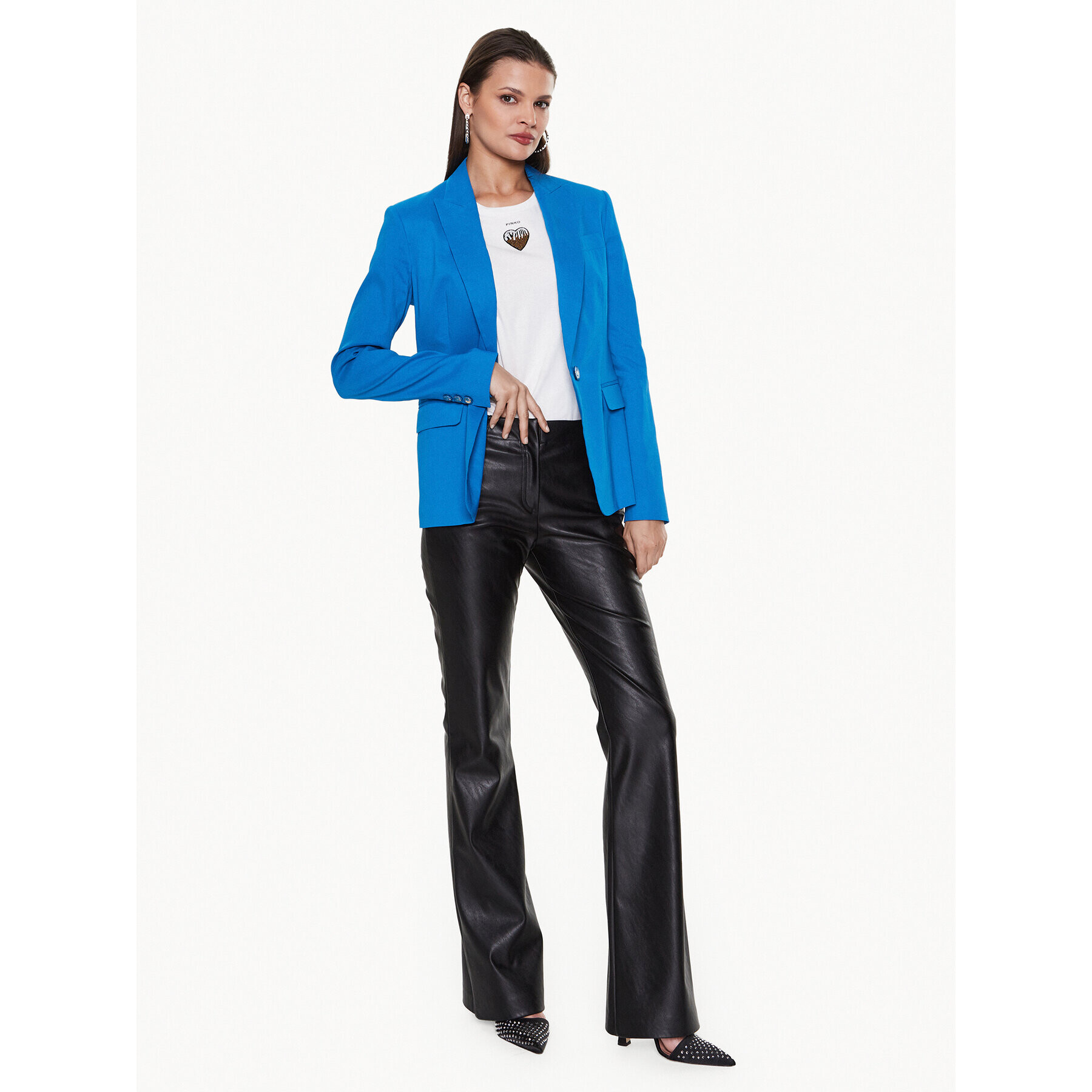 Pinko Тишърт Trapani 100789 A0PS Бял Regular Fit - Pepit.bg