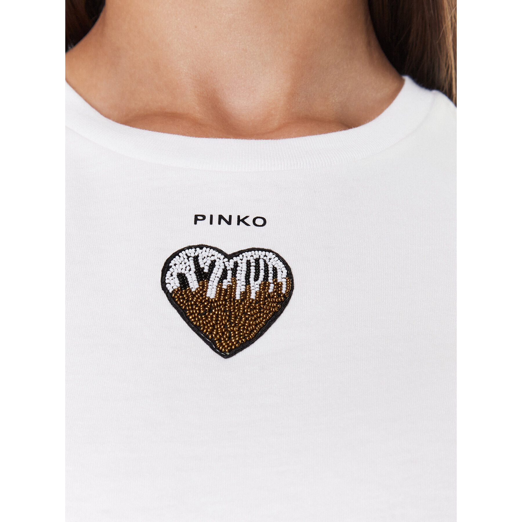 Pinko Тишърт Trapani 100789 A0PS Бял Regular Fit - Pepit.bg