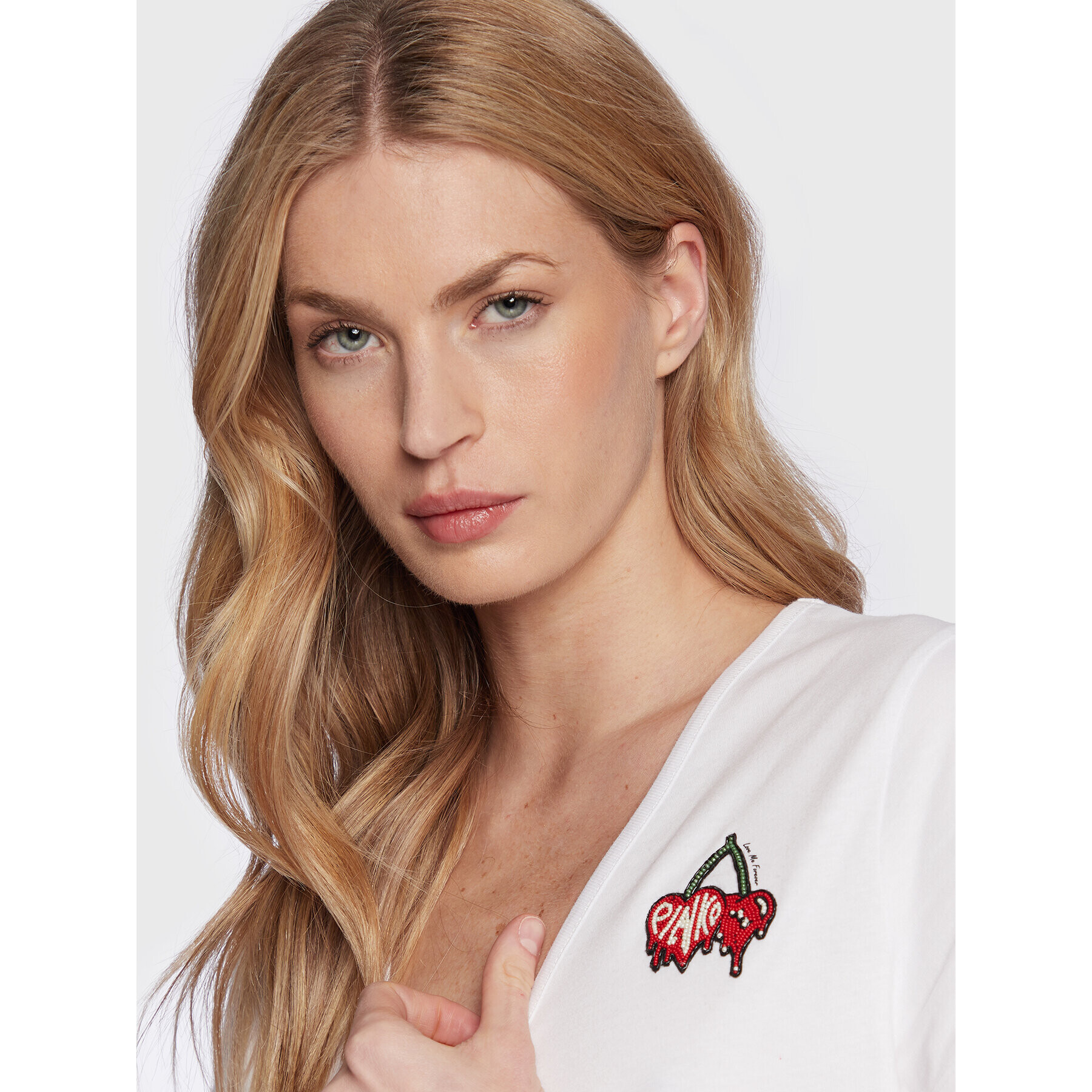 Pinko Тишърт Turbato 100372 A0U3 Бял Regular Fit - Pepit.bg