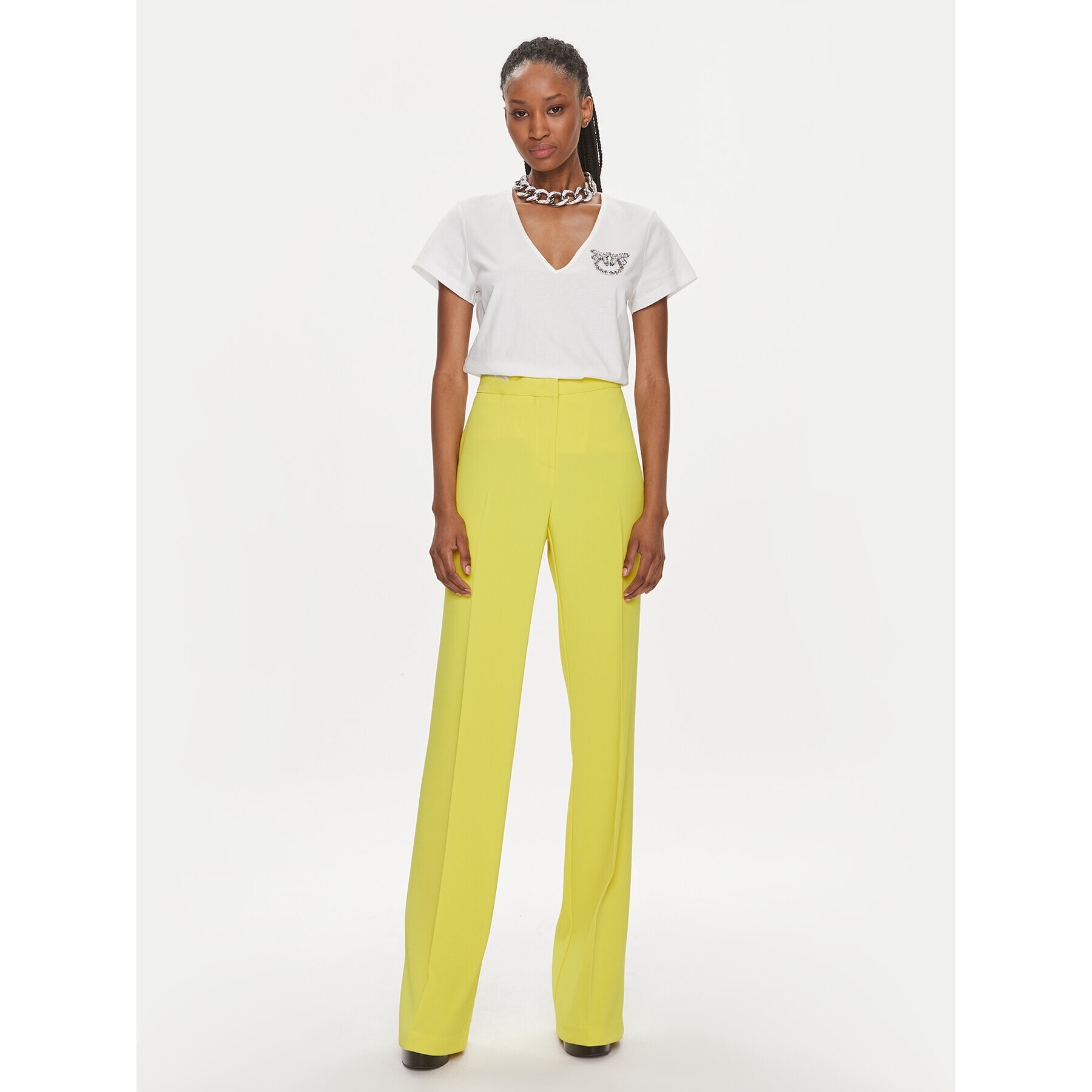 Pinko Тишърт Turbato 100372 A1R7 Бял Regular Fit - Pepit.bg
