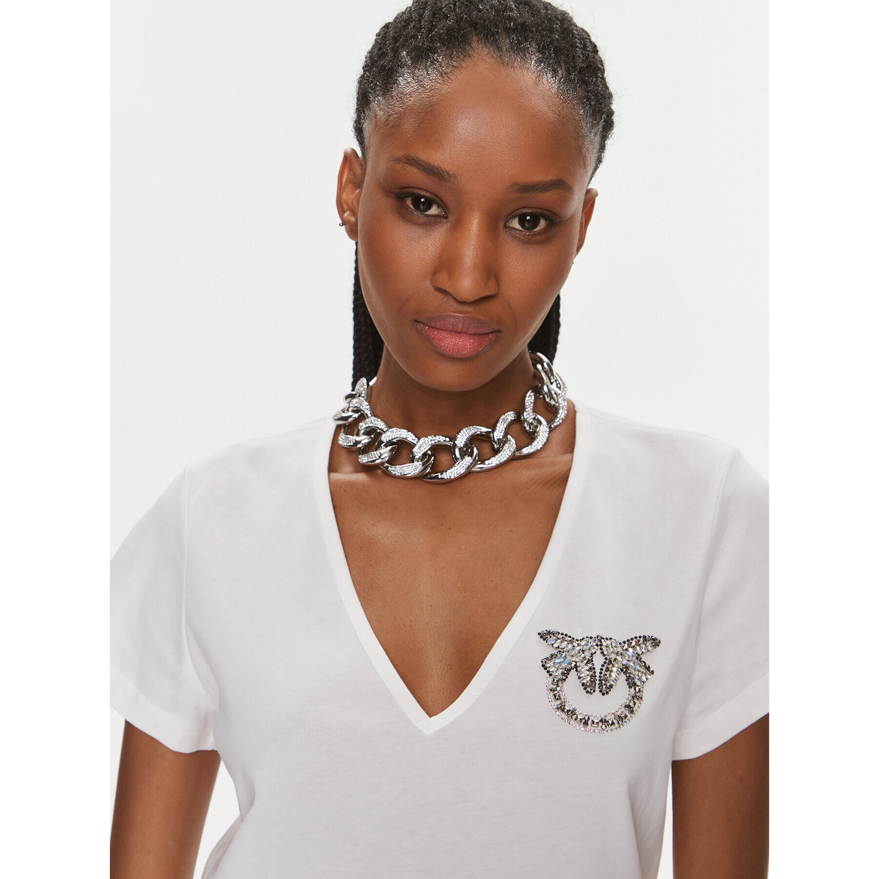 Pinko Тишърт Turbato 100372 A1R7 Бял Regular Fit - Pepit.bg