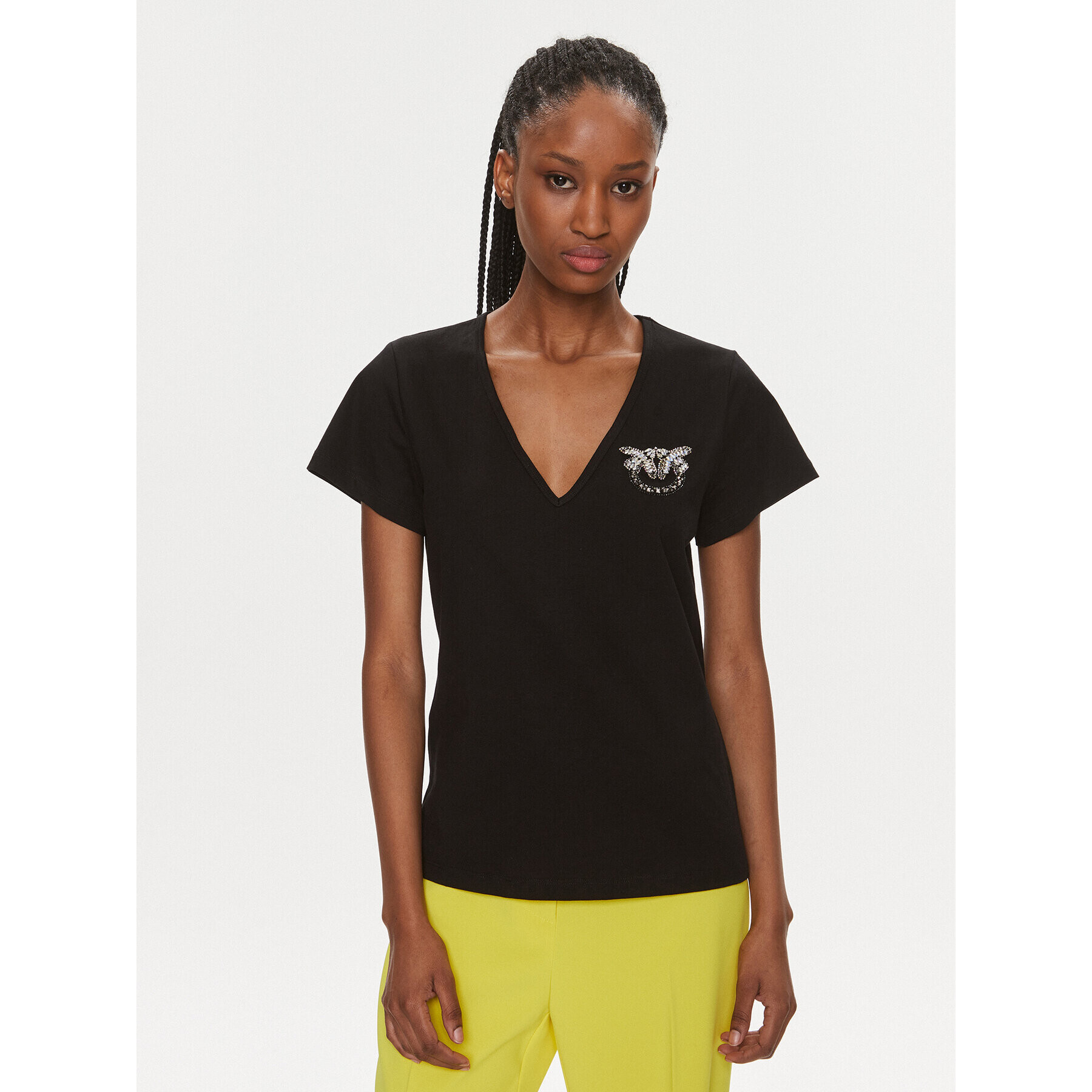 Pinko Тишърт Turbato 100372 A1R7 Черен Regular Fit - Pepit.bg