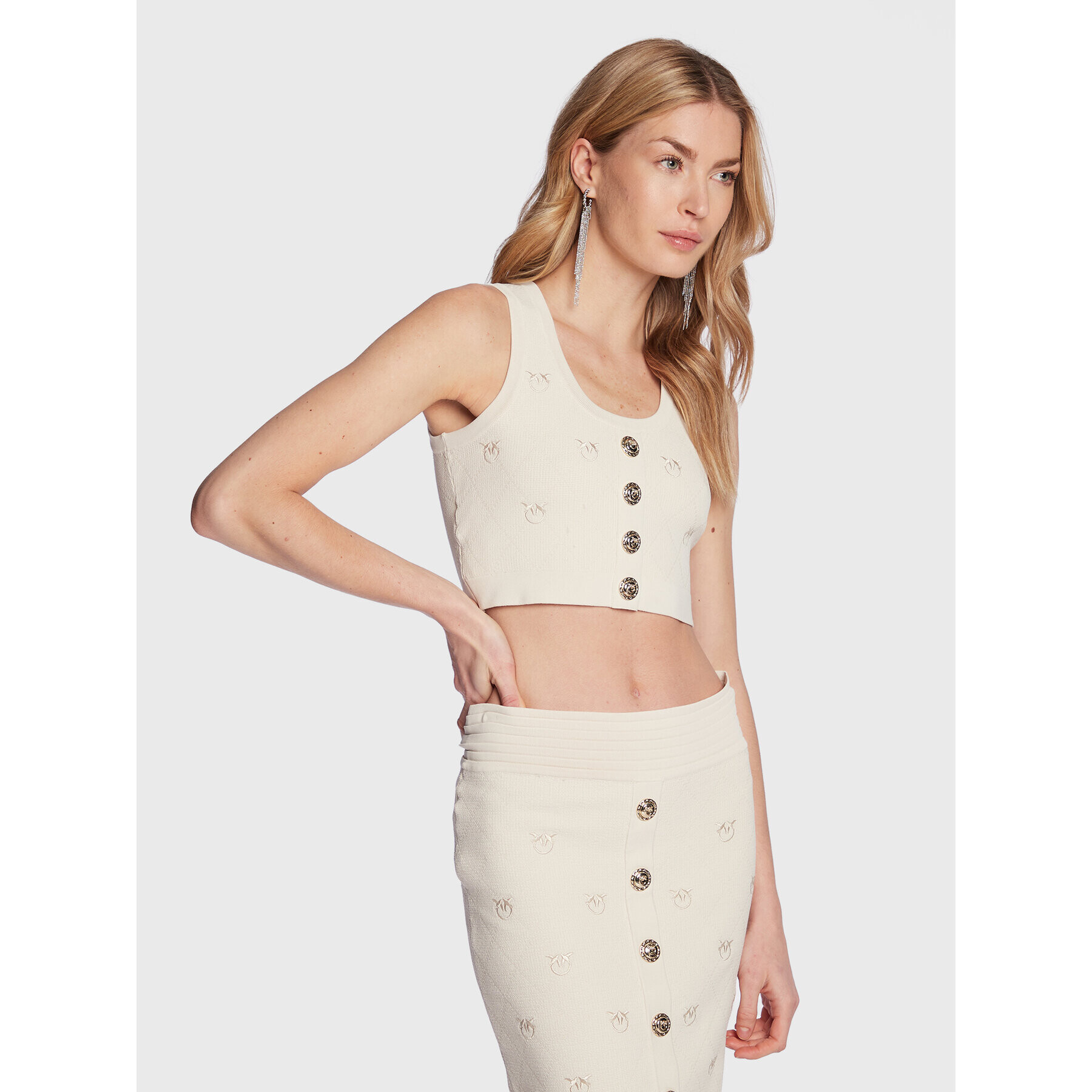 Pinko топ 100148 A0HW Бежов Regular Fit - Pepit.bg