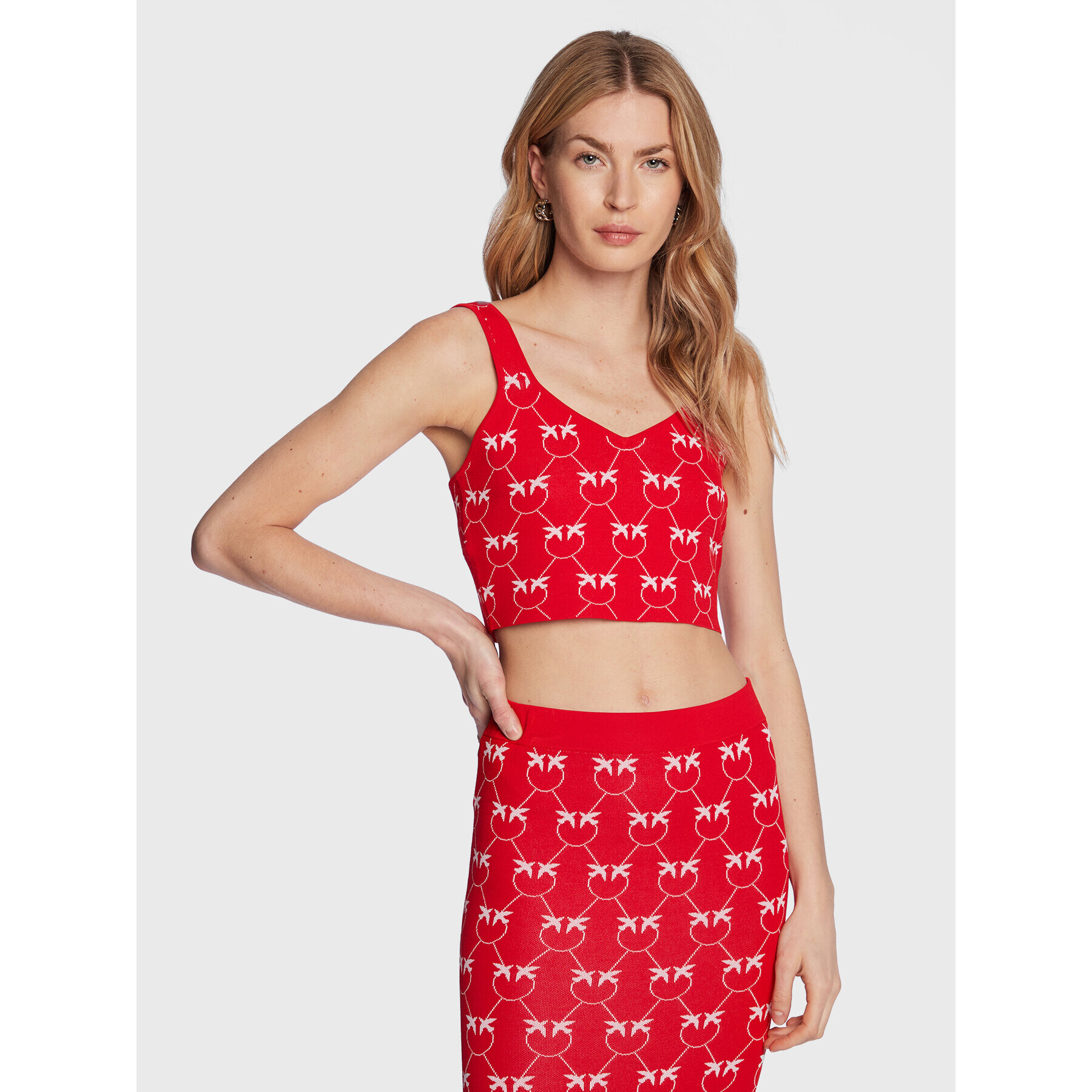 Pinko топ 100210 A0IS Червен Slim Fit - Pepit.bg