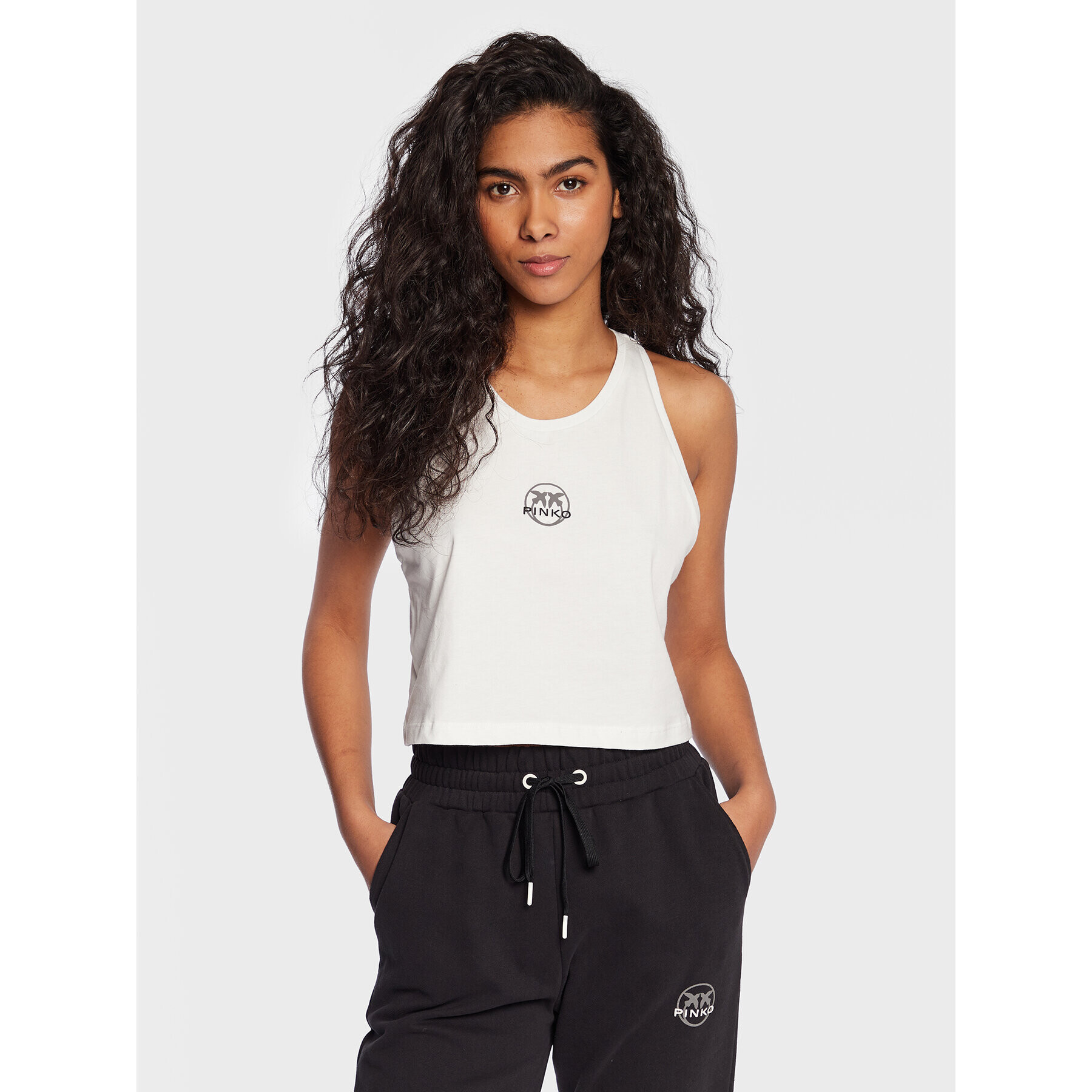 Pinko топ 100658 A0KO Бял Relaxed Fit - Pepit.bg