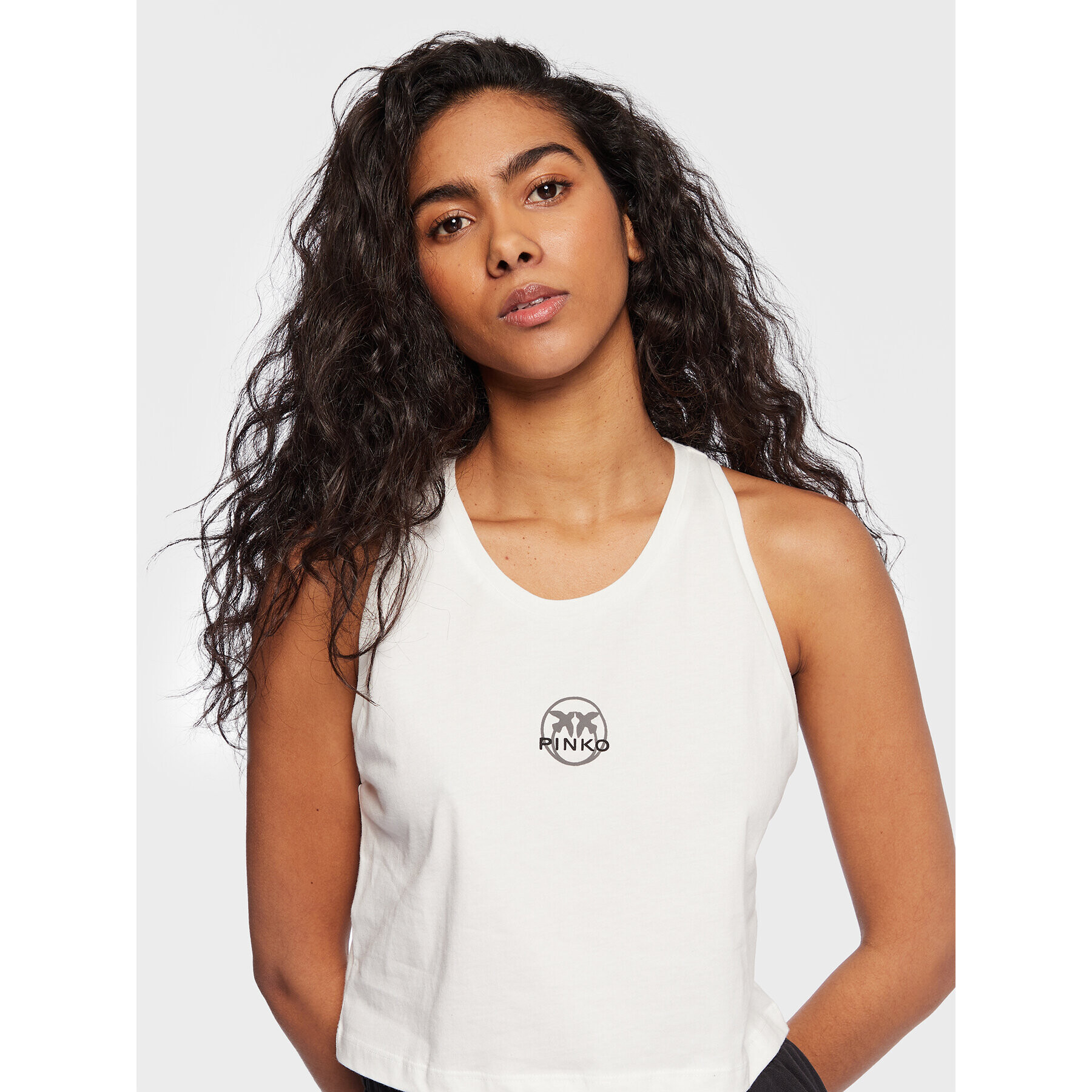 Pinko топ 100658 A0KO Бял Relaxed Fit - Pepit.bg