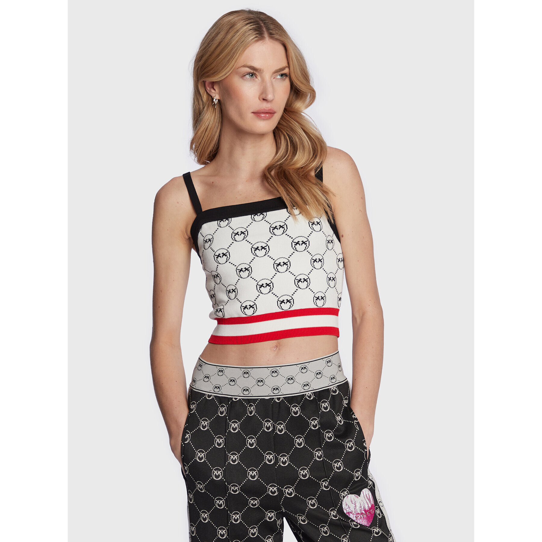 Pinko топ Alluminio 100447 A0KS Бял Slim Fit - Pepit.bg