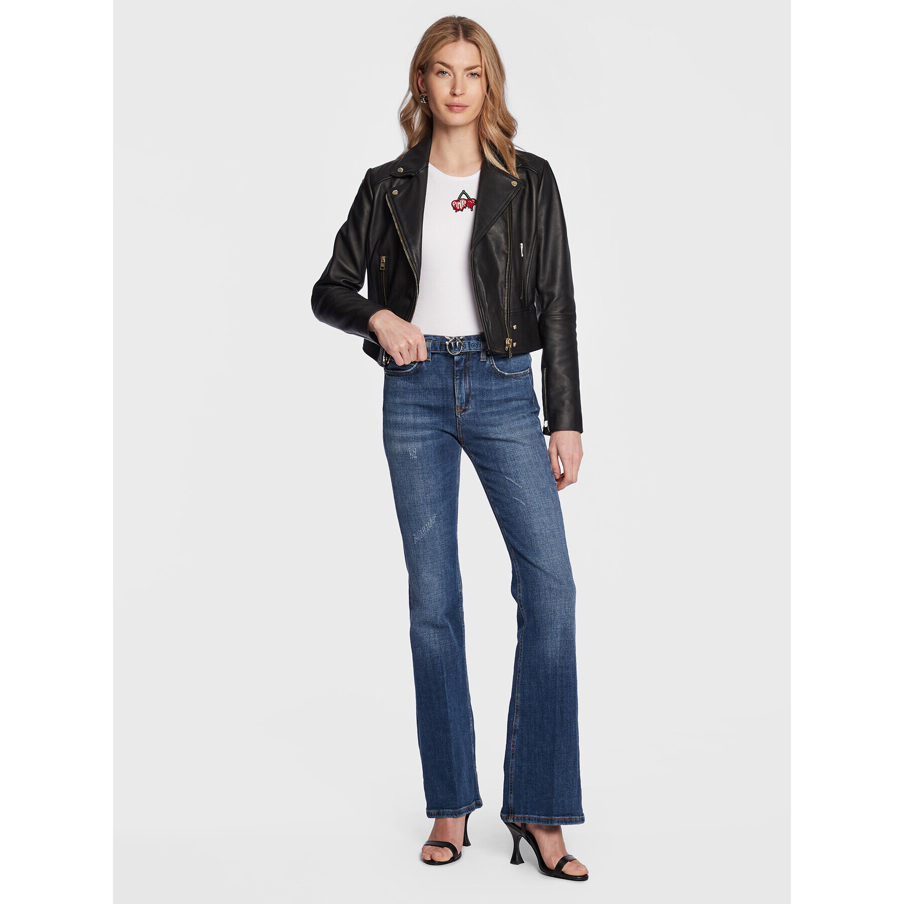 Pinko топ Distinto 100822 A0PT Бял Slim Fit - Pepit.bg