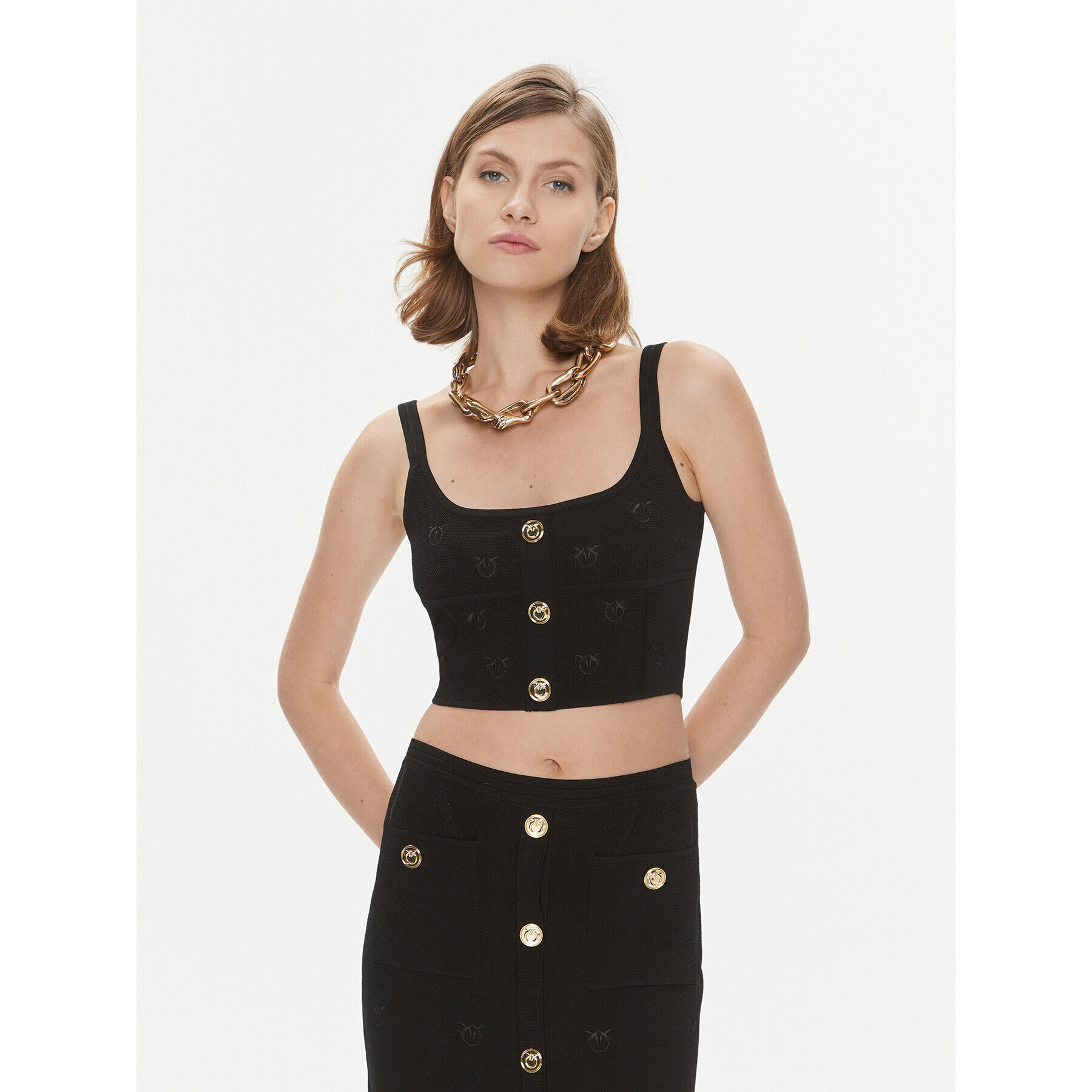 Pinko топ Dolly 101885 A16F Черен Slim Fit - Pepit.bg