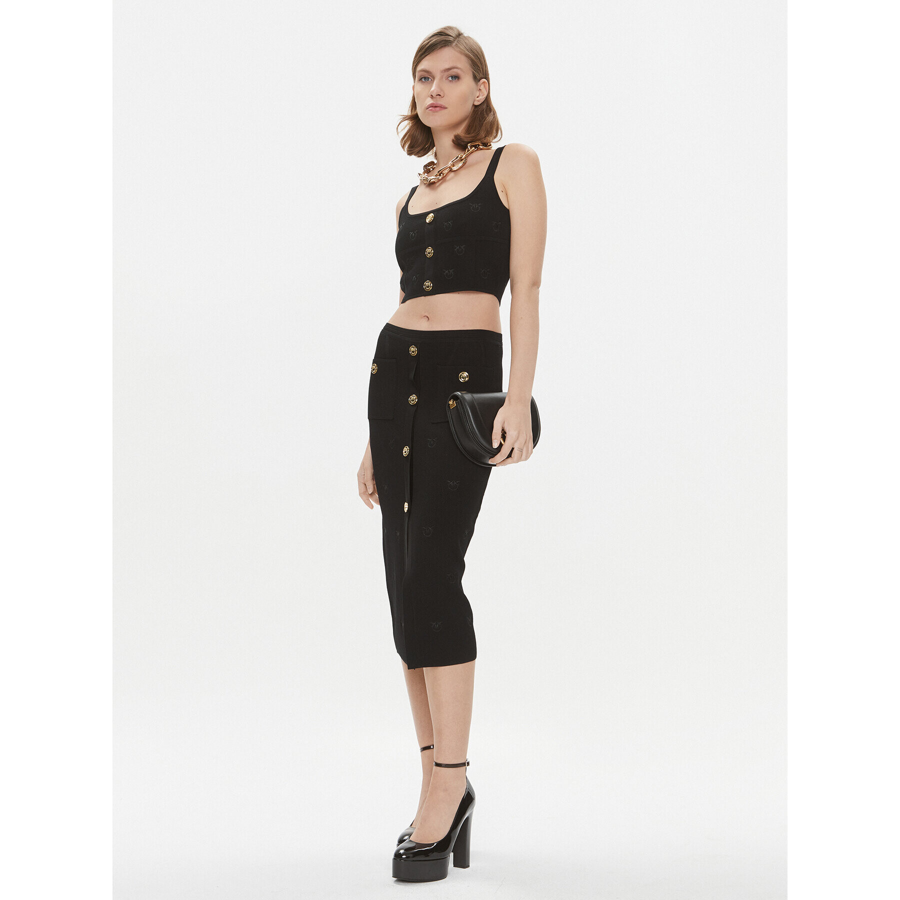 Pinko топ Dolly 101885 A16F Черен Slim Fit - Pepit.bg