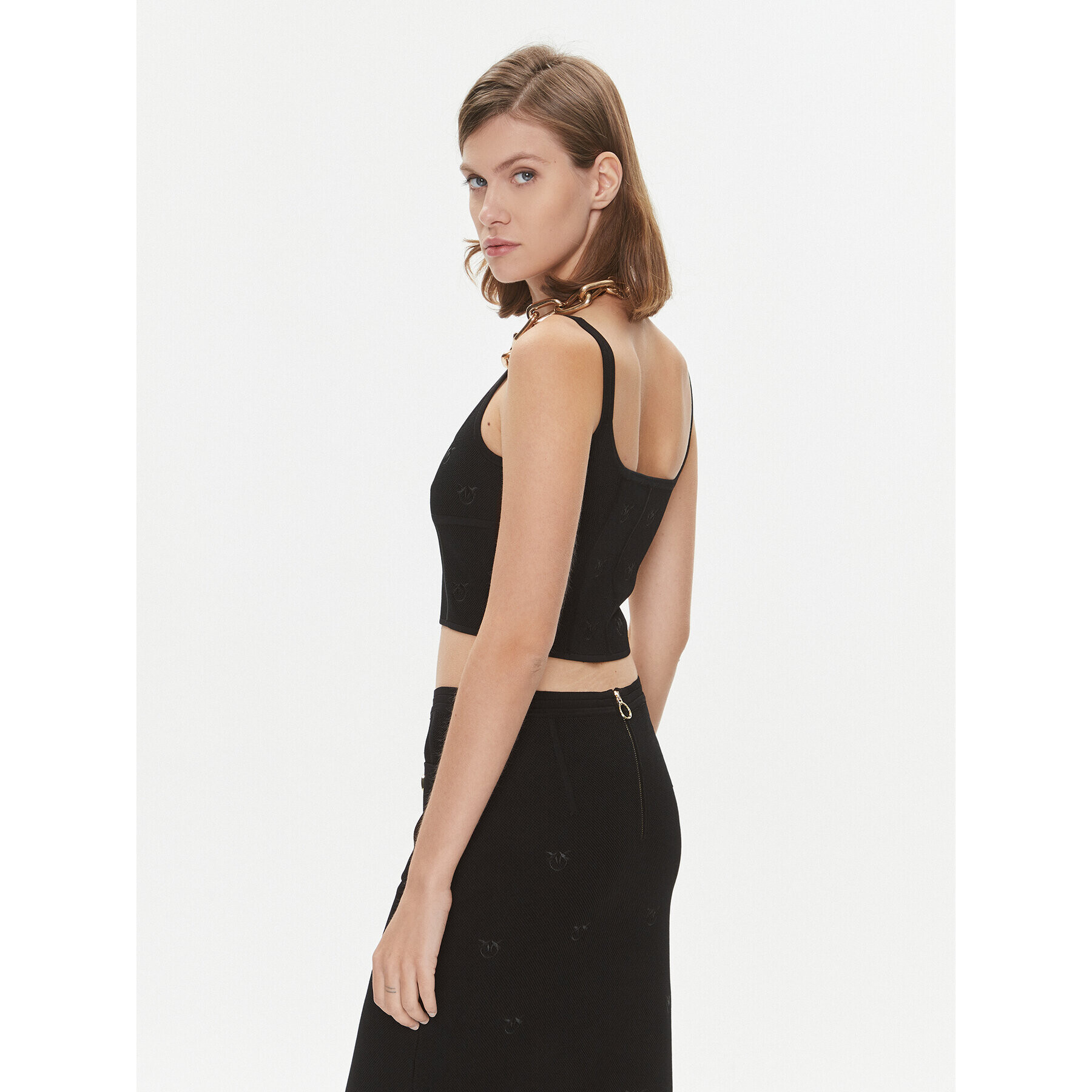 Pinko топ Dolly 101885 A16F Черен Slim Fit - Pepit.bg