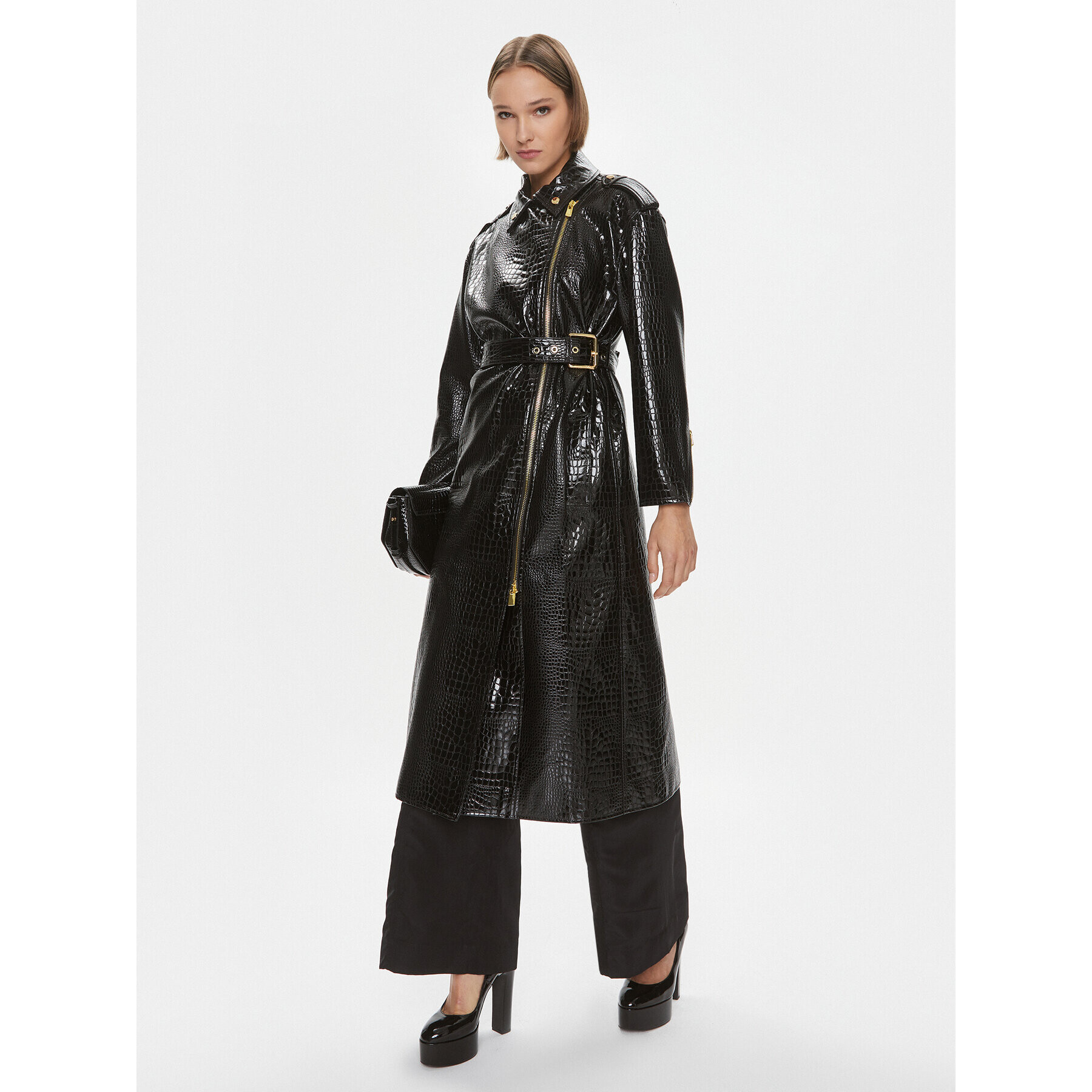 Pinko Тренч Trigun 102163 A1AT Черен Regular Fit - Pepit.bg