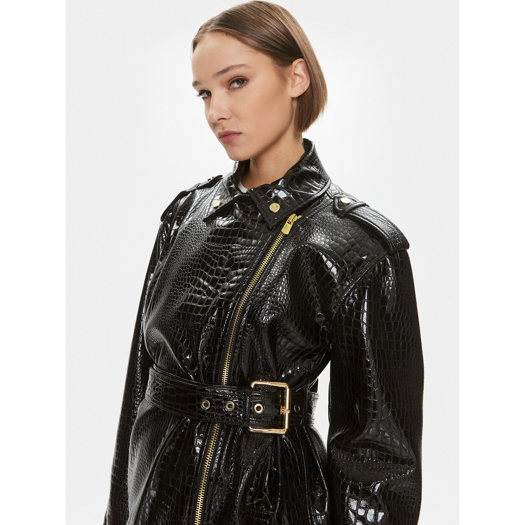Pinko Тренч Trigun 102163 A1AT Черен Regular Fit - Pepit.bg