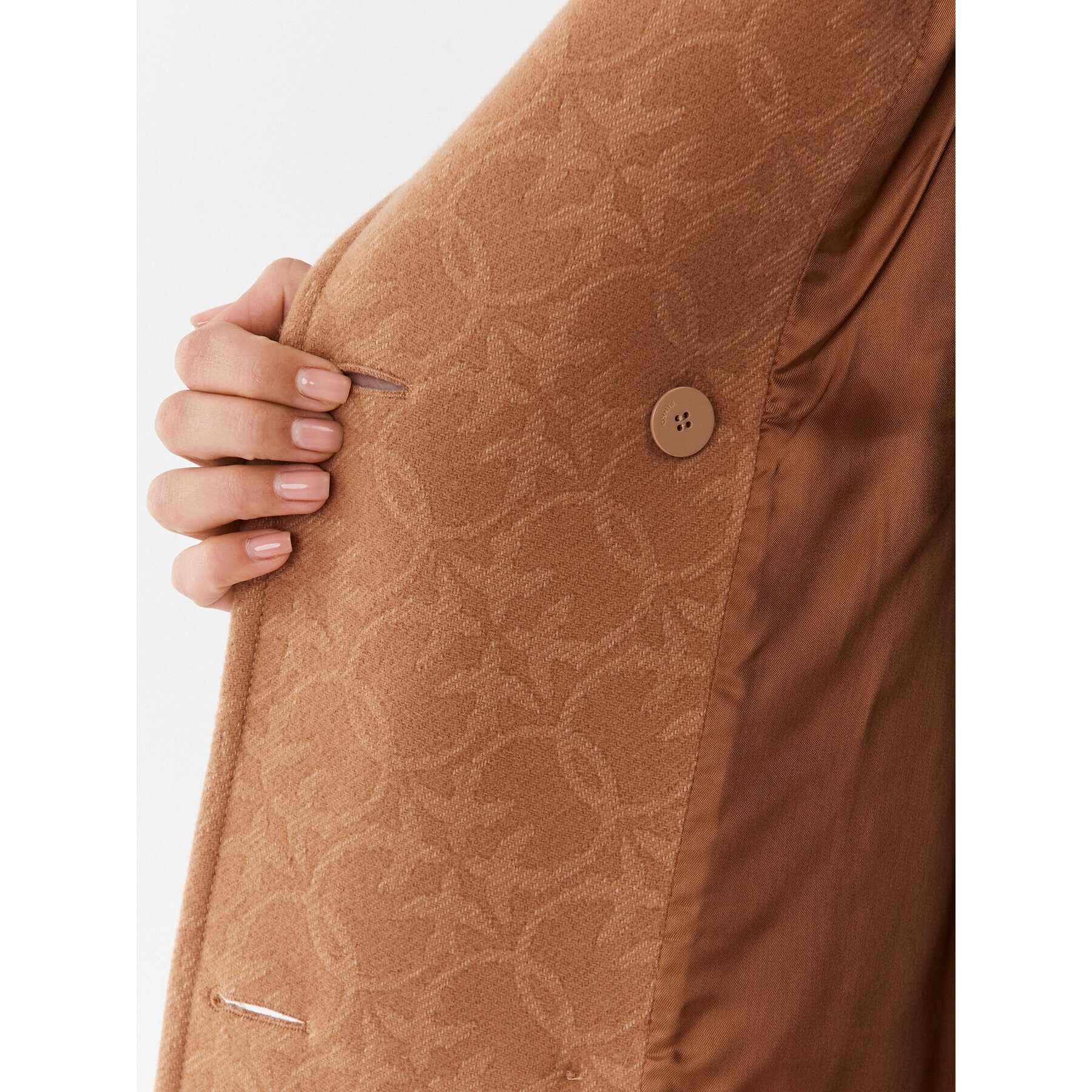 Pinko Вълнено палто 101875 Y82W Кафяв Regular Fit - Pepit.bg
