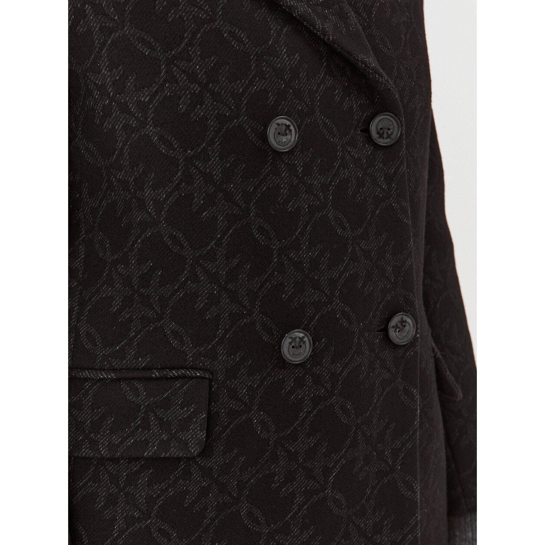 Pinko Вълнено палто Emule 101874 Y82W Черен Regular Fit - Pepit.bg