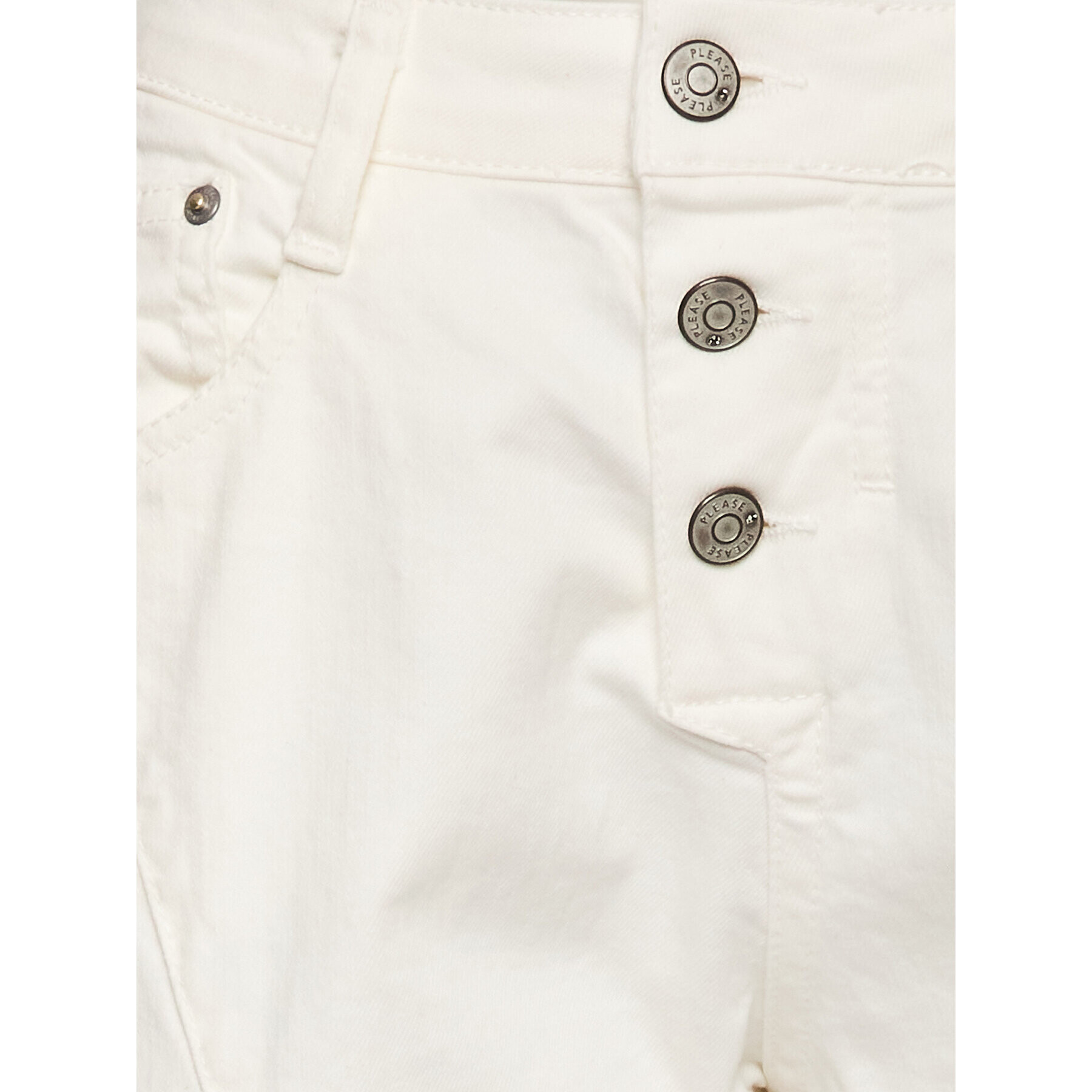 Please Дънки P0VVHO2I5N Бял Slim Fit - Pepit.bg
