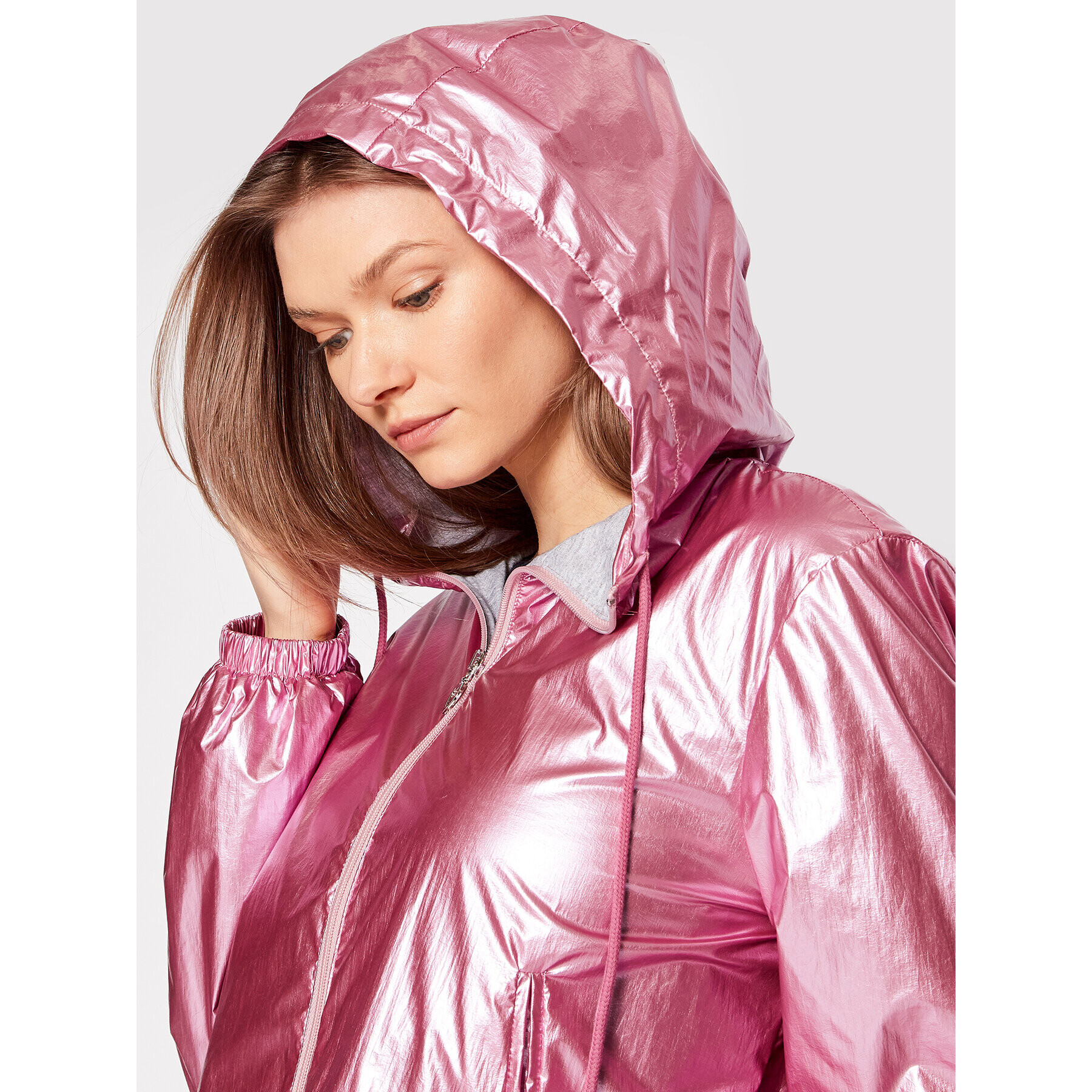 Please Преходно яке V0FQAO9000 Розов Relaxed Fit - Pepit.bg