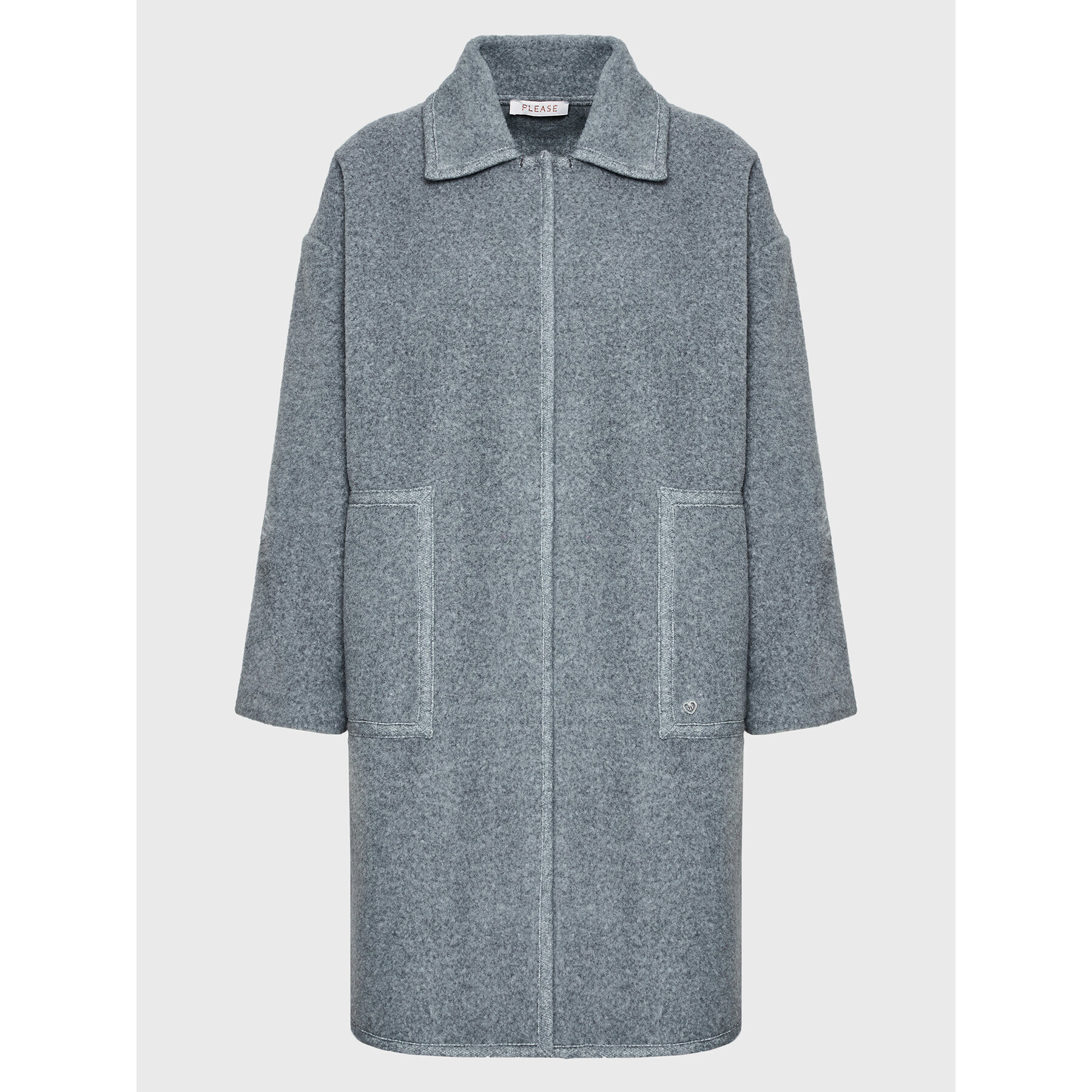 Please Преходно палто K493MANICE Сив Oversize - Pepit.bg