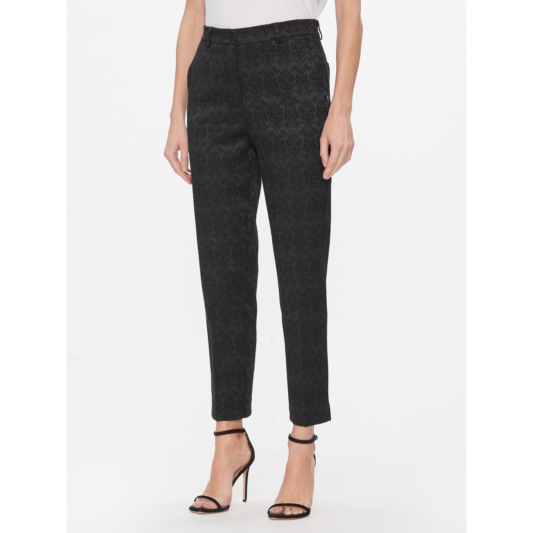 Please Текстилни панталони P0YCCGO000 Черен Slim Fit - Pepit.bg