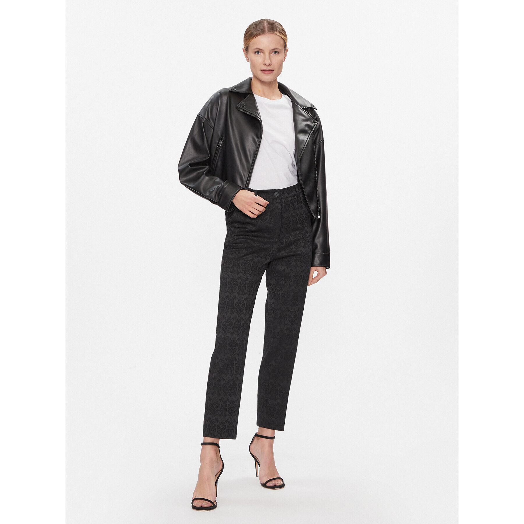 Please Текстилни панталони P0YCCGO000 Черен Slim Fit - Pepit.bg