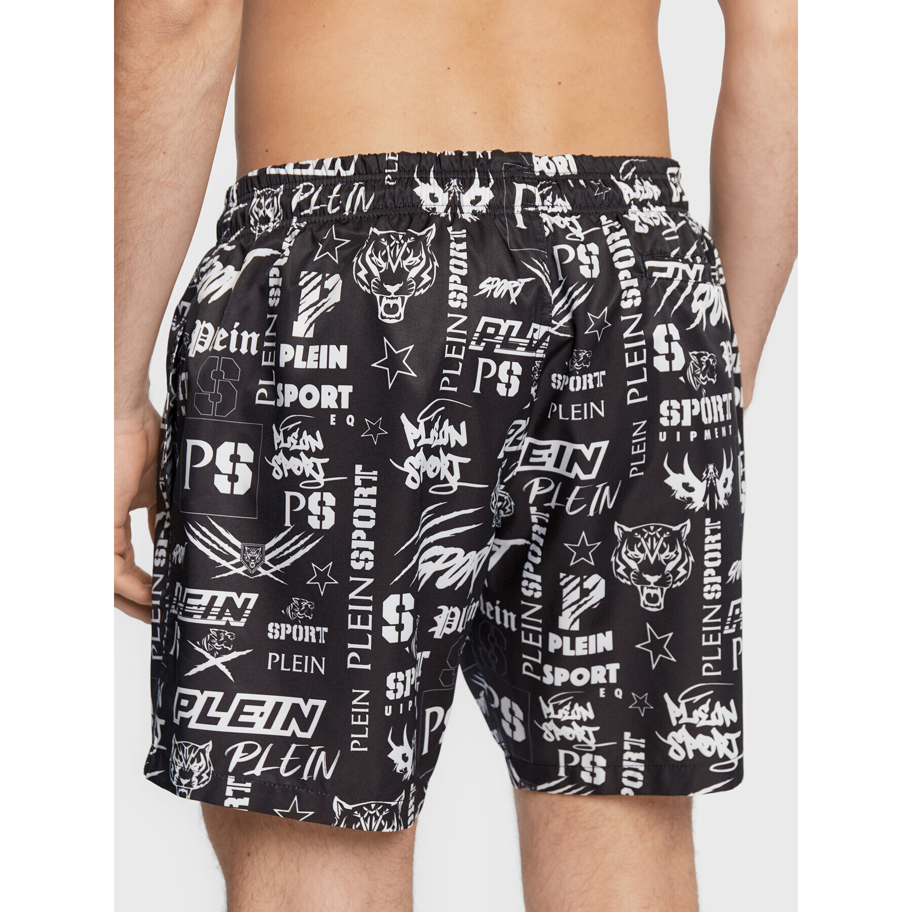 Plein Sport Плажни шорти FABC MMT0345 PNY002N Черен Regular Fit - Pepit.bg