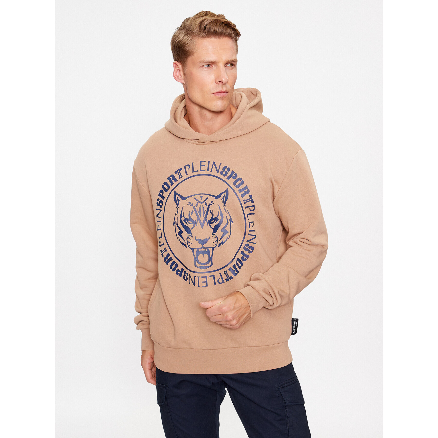 Plein Sport Суитшърт Hoodie Sweatshirt Tiger AACC MJB3109 SJO001N Бежов Regular Fit - Pepit.bg