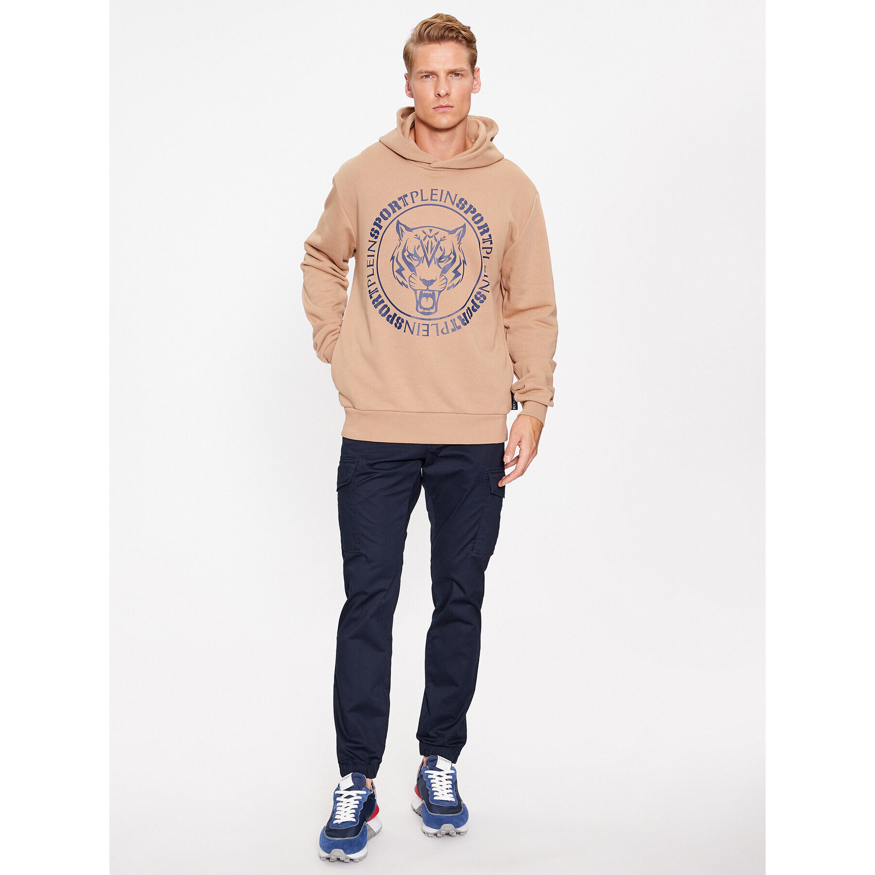 Plein Sport Суитшърт Hoodie Sweatshirt Tiger AACC MJB3109 SJO001N Бежов Regular Fit - Pepit.bg