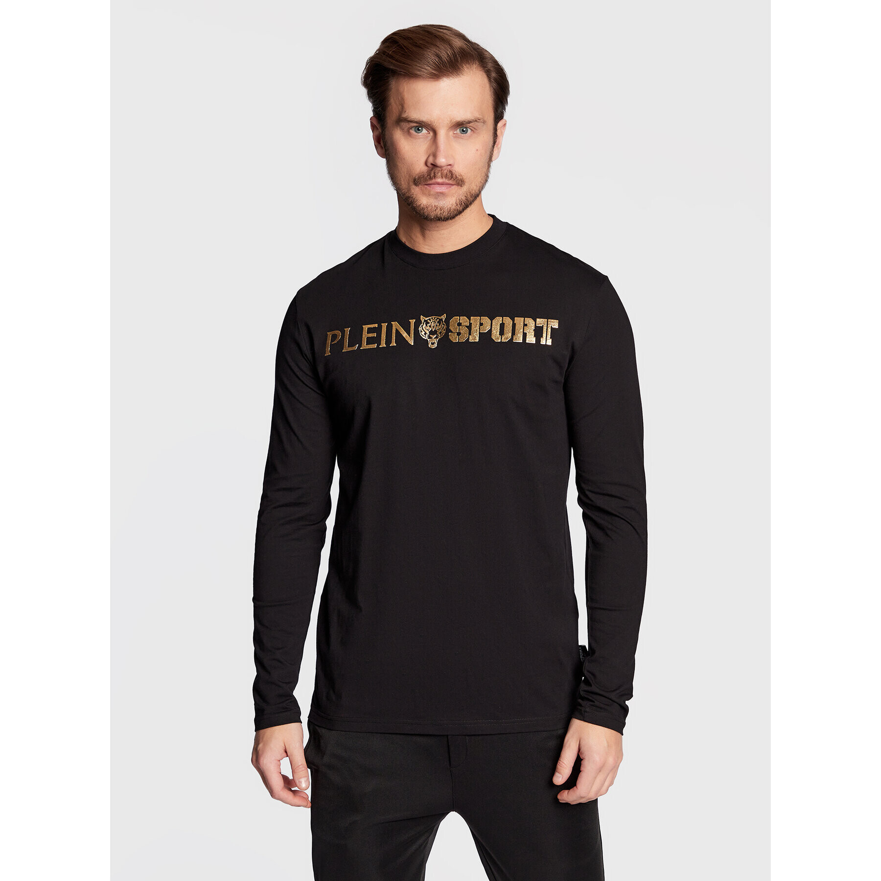 Plein Sport Тениска с дълъг ръкав Statement FABC MTK5758 PJY002N Черен Regular Fit - Pepit.bg