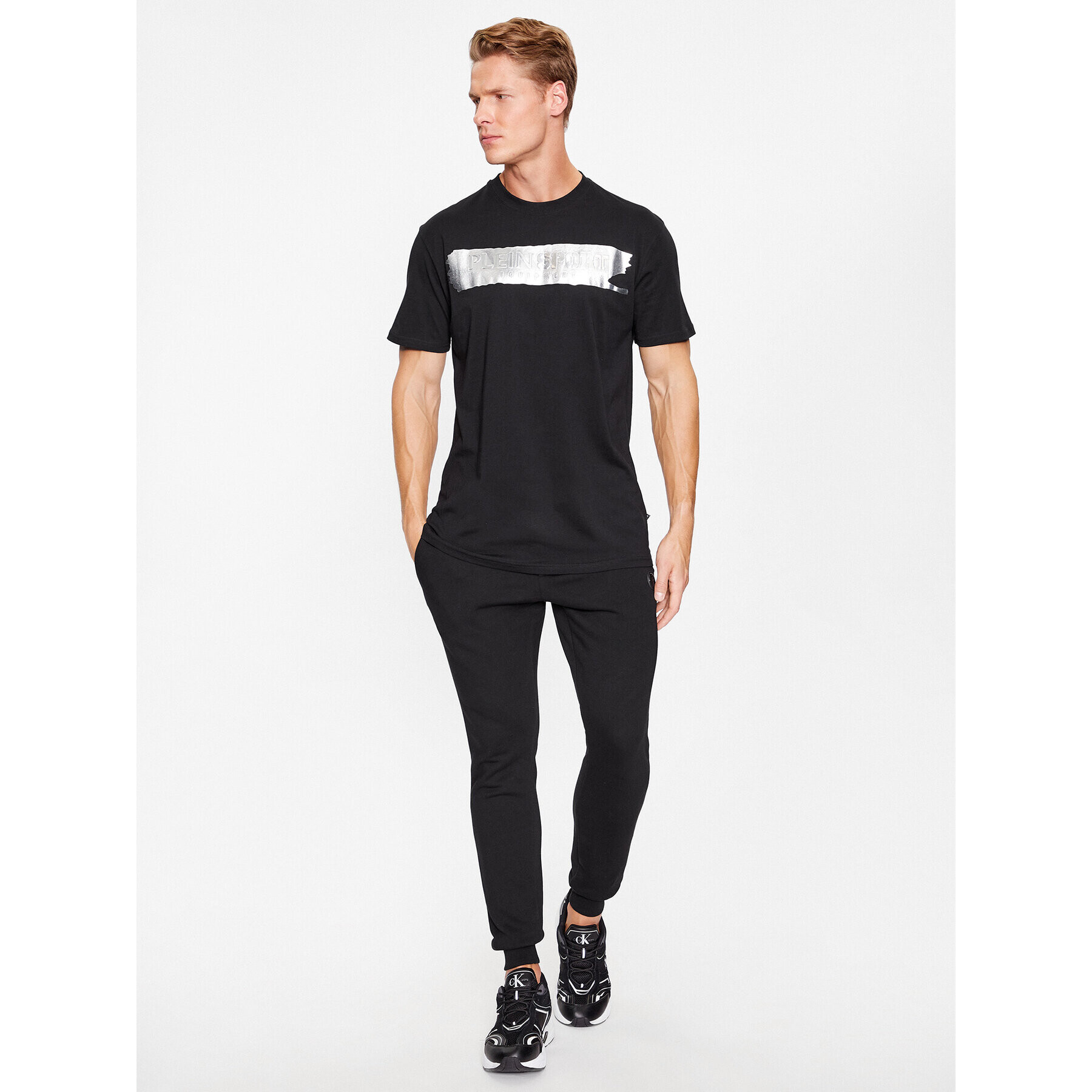 Plein Sport Тишърт Round Neck Ss AACC MTK6543 SJY001N Черен Regular Fit - Pepit.bg