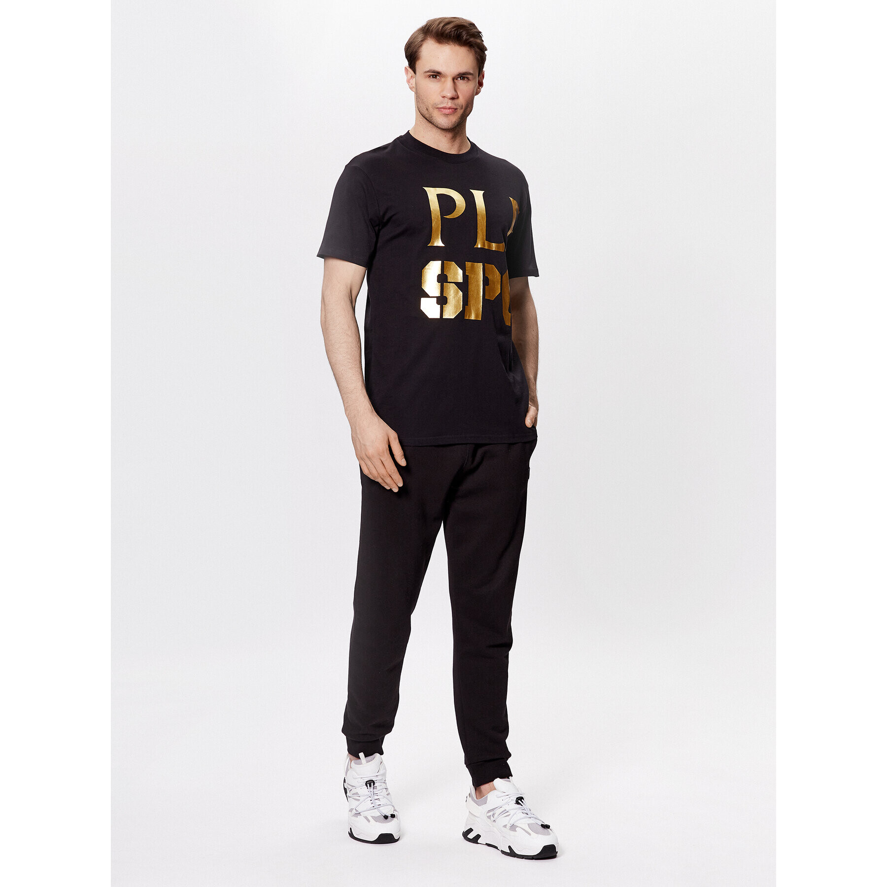 Plein Sport Тишърт SACC MTK6025 SJY001N Черен Regular Fit - Pepit.bg