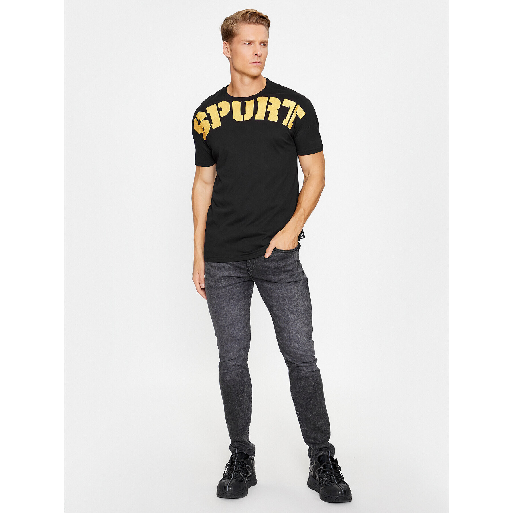 Plein Sport Тишърт SACC MTK6031 SJY001N Черен Regular Fit - Pepit.bg