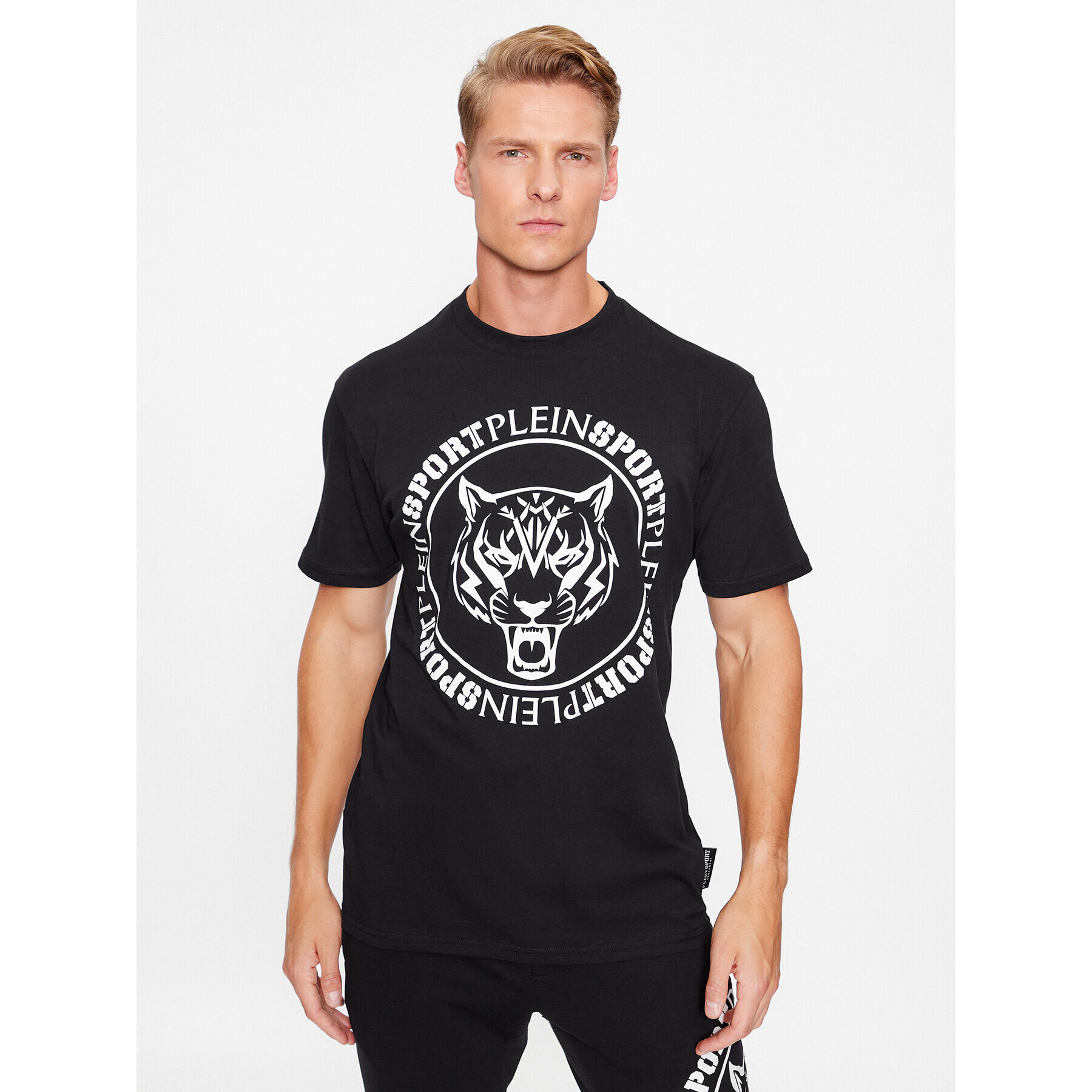 Plein Sport Тишърт T-Shirt Round Neck Ss Tiger AACC MTK6550 SJY001N Черен Regular Fit - Pepit.bg