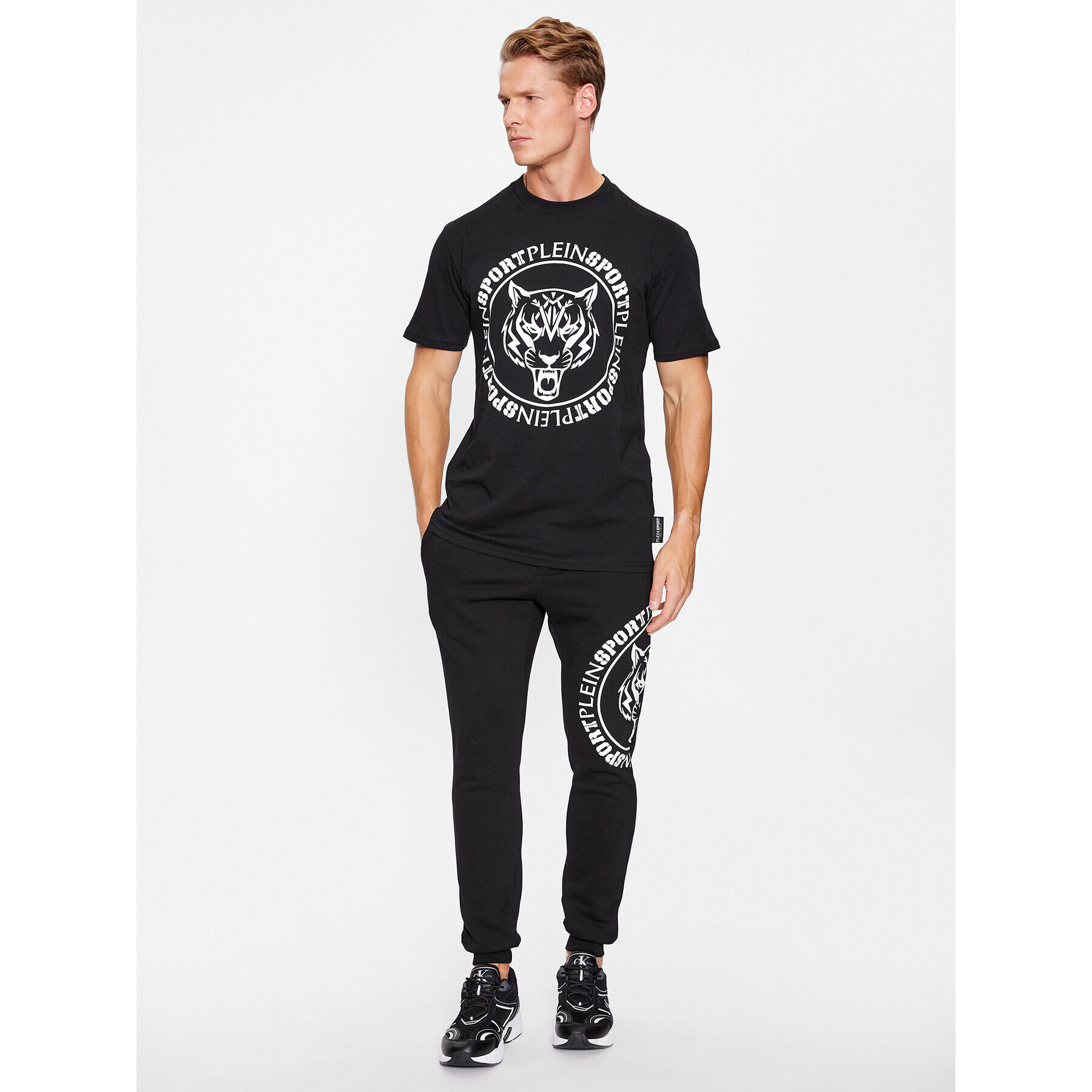 Plein Sport Тишърт T-Shirt Round Neck Ss Tiger AACC MTK6550 SJY001N Черен Regular Fit - Pepit.bg