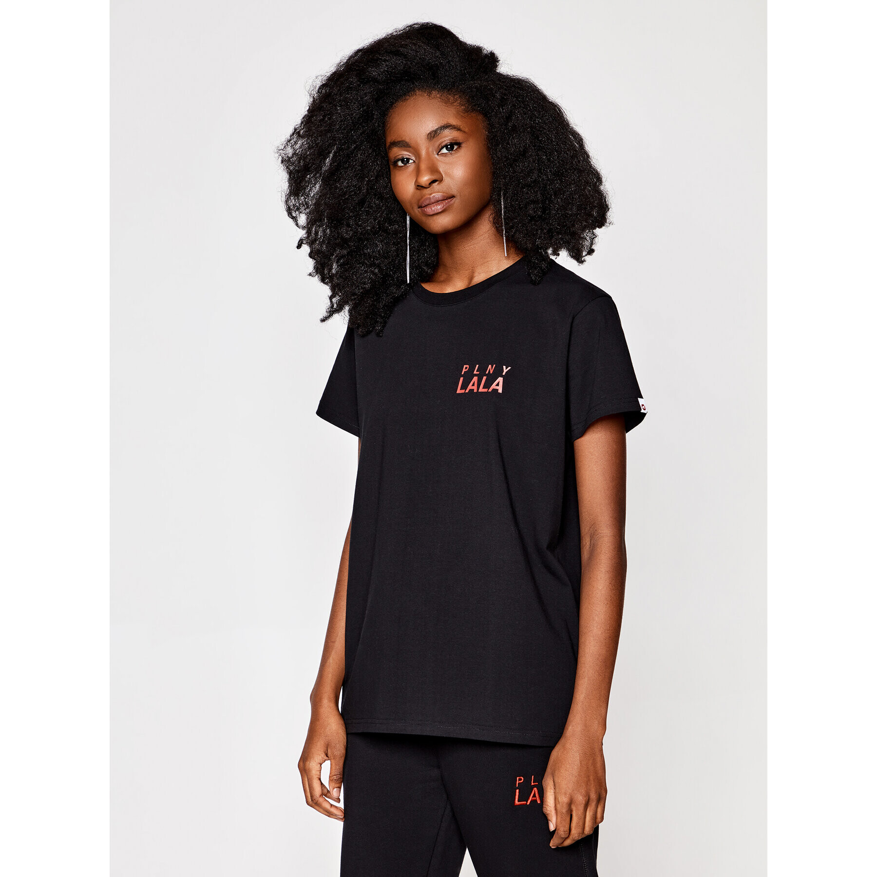 PLNY LALA Тишърт Prima PL-KO-CL-00142 Черен Classic Fit - Pepit.bg