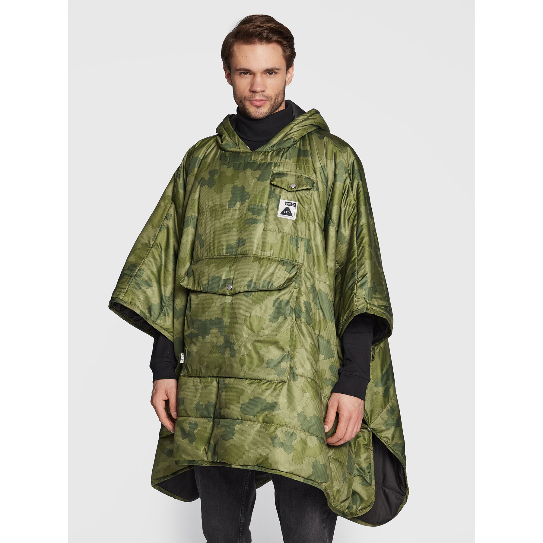 Poler Пончо 221ACU5601 Зелен Relaxed Fit - Pepit.bg