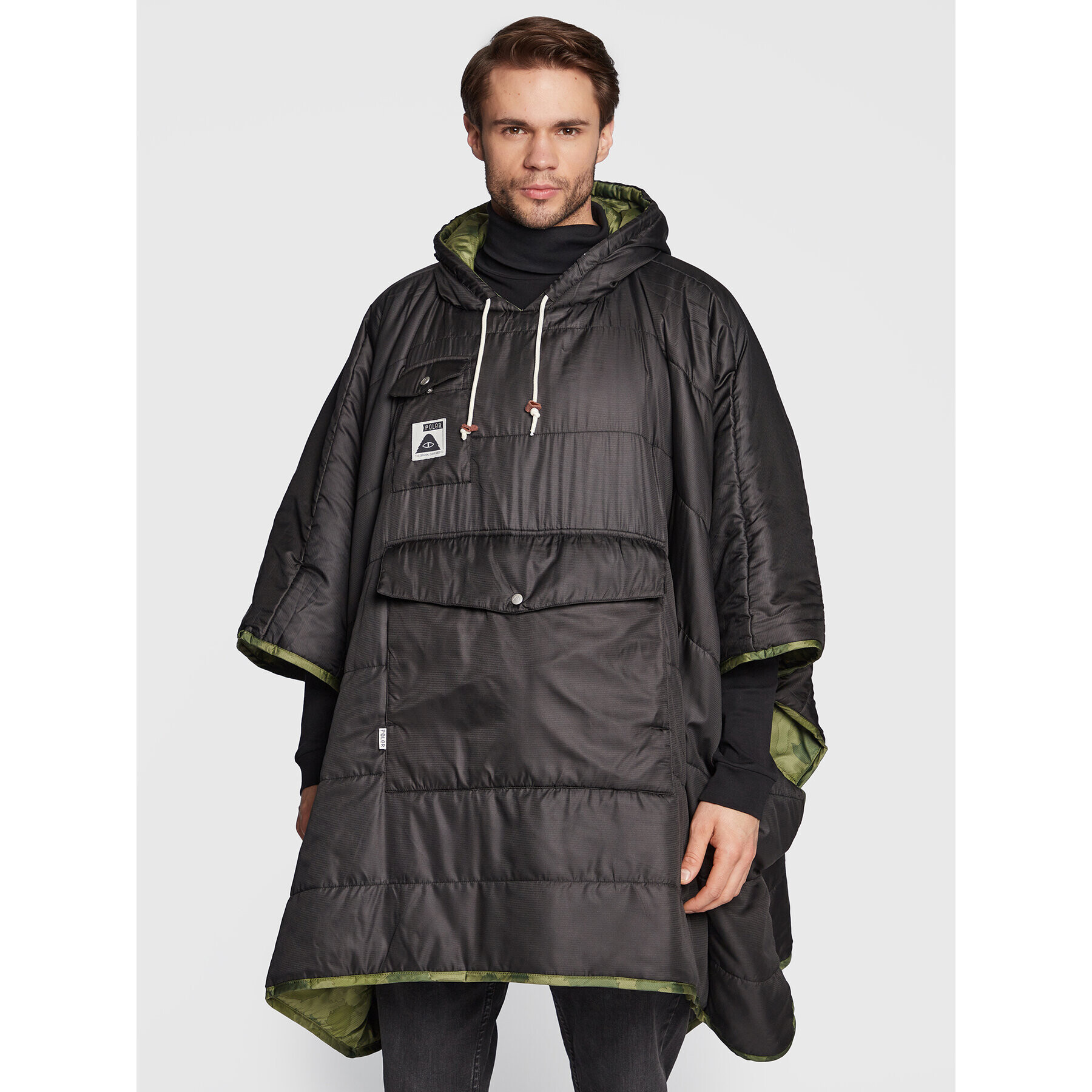 Poler Пончо 221ACU5601 Зелен Relaxed Fit - Pepit.bg